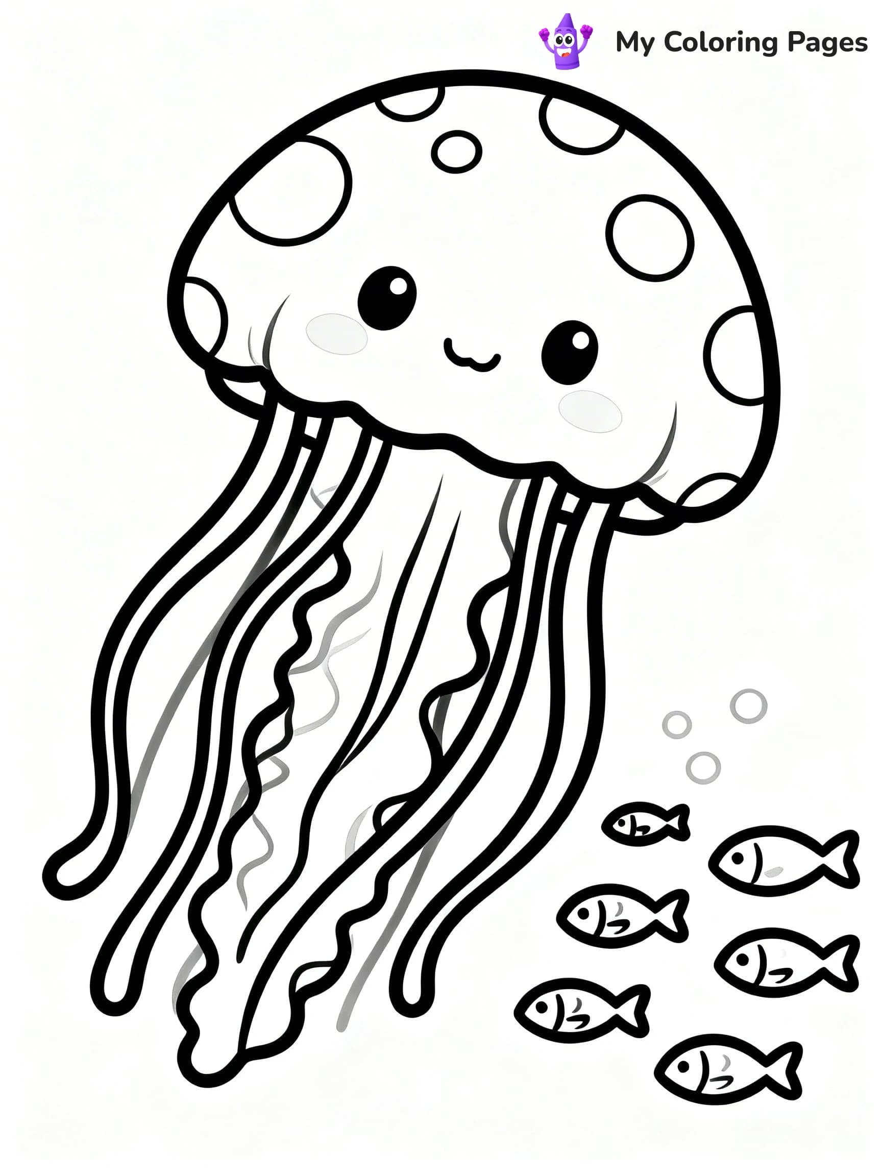 Cute Jellyfish Coloring Pages - 6