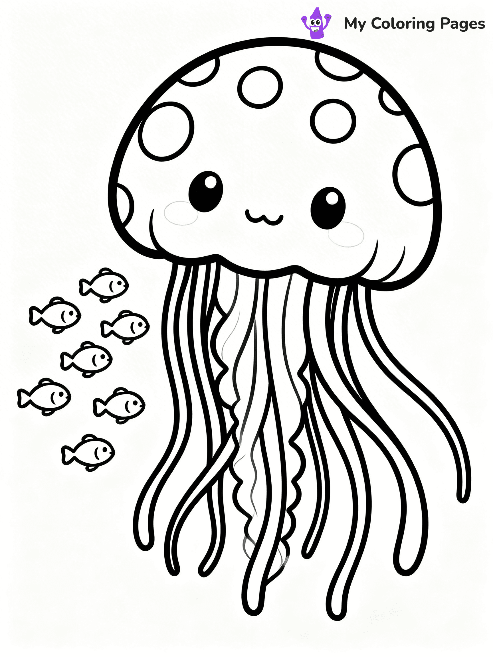 Cute Jellyfish Coloring Pages - 5