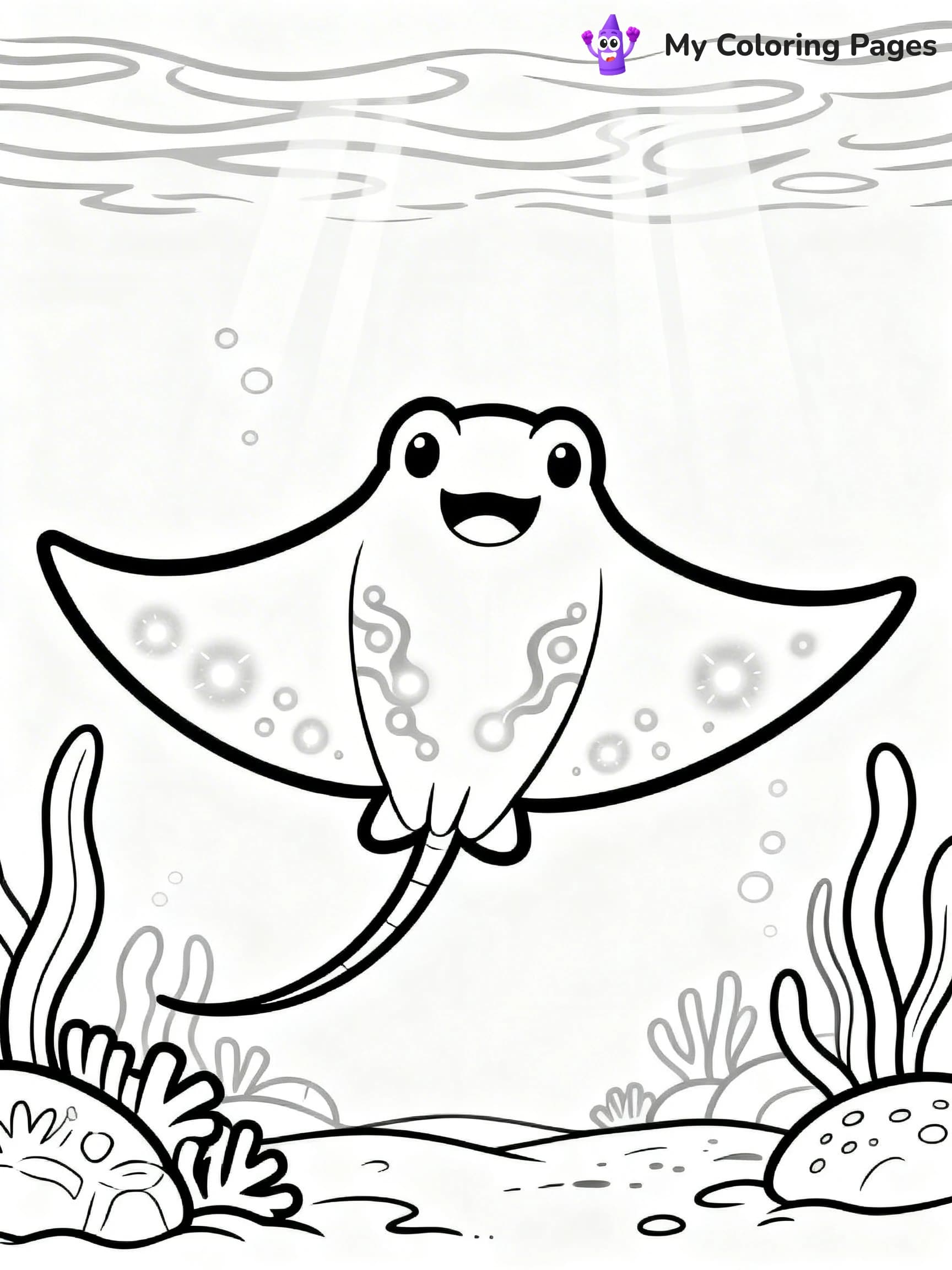 Stingray Coloring Pages - 1