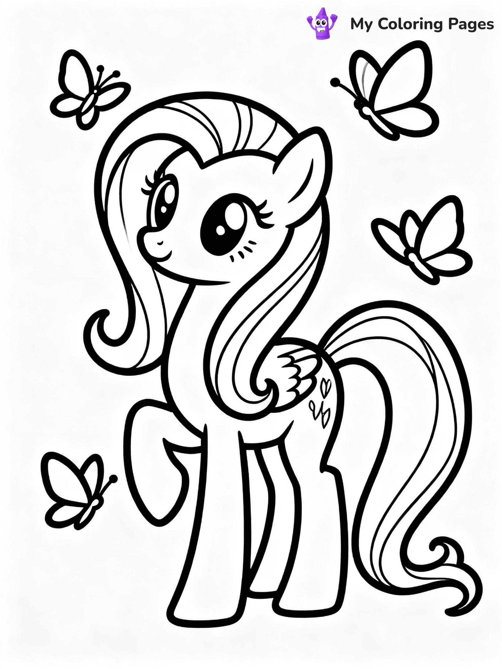 ⚠️ CRITICAL REQUIREMENT - ABSOLUTE BLACK AND WHITE ONLY ⚠️
This MUST be a BLACK AND WHITE line drawing ONLY. NO COLORS whatsoever.
- ONLY pure black lines (#000000) on pure white background (#FFFFFF)
- ABSOLUTELY NO colors, NO shading, NO gradients, NO grayscale
- If there are ANY colors in the output, the image is REJECTED
- This is a COLORING PAGE - meant to be COLORED IN by children
- The output must be UNCOLORED line art ready for coloring
⚠️ SUBJECT TO DRAW: Fluttershy from My Little Pony in My Little Pony animation style, surrounded by butterflies, gentle pose, flowing mane
(REMEMBER: Output must be BLACK AND WHITE line art only, NOT colored!)
# COLORING PAGE: BLACK OUTLINES ONLY - WHITE BACKGROUND MANDATORY
Create a **coloring book page** using EXACTLY two values: black lines, white space.
## NON-NEGOTIABLE BINARY RULES
- **ONLY #000000 (black) and #FFFFFF (white)** - NO other values exist
- **EVERY PIXEL = BLACK OR WHITE** - no gray/shading/antialiasing
- **WHITE BACKGROUND MANDATORY** - entire canvas stays white
- **ALL SHAPES HOLLOW** - everything is empty outlines waiting to be colored
- **FORBIDDEN:** fills, shading, gradients, patterns, textures, colors
- **NO SOLID REGIONS** - if it's not a thin line, it's wrong
## Universal Line Standards
- Black outlines ONLY - thin, uniform weight
- Every shape completely empty inside
- Closed contours suitable for coloring
- Simple flat illustration - zero depth/3D/realism
- **Style:** Whimsical Doodle Art Alley - rounded, friendly outlines (unless specified)
## Everything = Outline Only
- Characters/animals: hollow shapes
- Objects/clothing: empty contours
- Backgrounds/scenery: line work only
- Natural elements: outlined forms
- Dark/night areas: don't exist (use outlined symbols)
- Textures/patterns: convert to simple lines
## The Test
Can a child color EVERY white space with crayons? If any area is pre-filled/shaded/gray or colored in, it FAILS. Every shape must be waiting to receive color.
**FINAL OUTPUT**: Binary coloring page. Black lines define shapes. White spaces ready for coloring. Nothing else exists. No exceptions. Print-ready.
⚠️ FINAL REMINDER: Draw the subject "Fluttershy from My Little Pony in My Little Pony animation style, surrounded by butterflies, gentle pose, flowing mane" as BLACK AND WHITE line art. Zero colors in output.