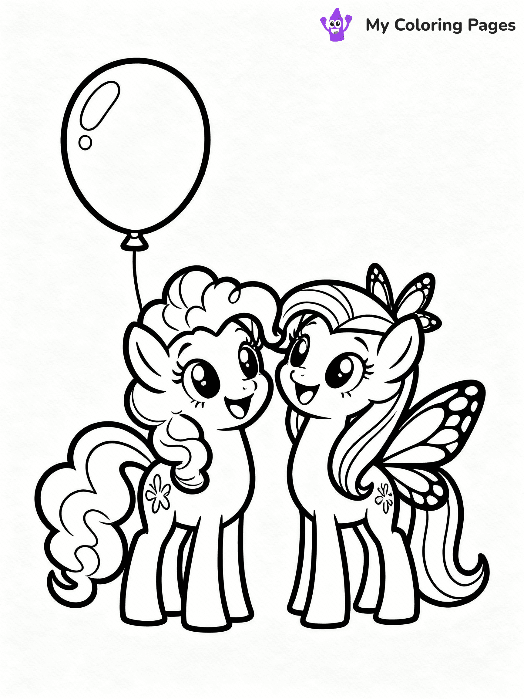 ⚠️ CRITICAL REQUIREMENT - ABSOLUTE BLACK AND WHITE ONLY ⚠️
This MUST be a BLACK AND WHITE line drawing ONLY. NO COLORS whatsoever.
- ONLY pure black lines (#000000) on pure white background (#FFFFFF)
- ABSOLUTELY NO colors, NO shading, NO gradients, NO grayscale
- If there are ANY colors in the output, the image is REJECTED
- This is a COLORING PAGE - meant to be COLORED IN by children
- The output must be UNCOLORED line art ready for coloring
⚠️ SUBJECT TO DRAW: Pinkie Pie & Fluttershy in My Little Pony style, Pinkie with balloons, Fluttershy with butterflies, smiling together
(REMEMBER: Output must be BLACK AND WHITE line art only, NOT colored!)
# COLORING PAGE: BLACK OUTLINES ONLY - WHITE BACKGROUND MANDATORY
Create a **coloring book page** using EXACTLY two values: black lines, white space.
## NON-NEGOTIABLE BINARY RULES
- **ONLY #000000 (black) and #FFFFFF (white)** - NO other values exist
- **EVERY PIXEL = BLACK OR WHITE** - no gray/shading/antialiasing
- **WHITE BACKGROUND MANDATORY** - entire canvas stays white
- **ALL SHAPES HOLLOW** - everything is empty outlines waiting to be colored
- **FORBIDDEN:** fills, shading, gradients, patterns, textures, colors
- **NO SOLID REGIONS** - if it's not a thin line, it's wrong
## Universal Line Standards
- Black outlines ONLY - thin, uniform weight
- Every shape completely empty inside
- Closed contours suitable for coloring
- Simple flat illustration - zero depth/3D/realism
- **Style:** Whimsical Doodle Art Alley - rounded, friendly outlines (unless specified)
## Everything = Outline Only
- Characters/animals: hollow shapes
- Objects/clothing: empty contours
- Backgrounds/scenery: line work only
- Natural elements: outlined forms
- Dark/night areas: don't exist (use outlined symbols)
- Textures/patterns: convert to simple lines
## The Test
Can a child color EVERY white space with crayons? If any area is pre-filled/shaded/gray or colored in, it FAILS. Every shape must be waiting to receive color.
**FINAL OUTPUT**: Binary coloring page. Black lines define shapes. White spaces ready for coloring. Nothing else exists. No exceptions. Print-ready.
⚠️ FINAL REMINDER: Draw the subject "Pinkie Pie & Fluttershy in My Little Pony style, Pinkie with balloons, Fluttershy with butterflies, smiling together" as BLACK AND WHITE line art. Zero colors in output.