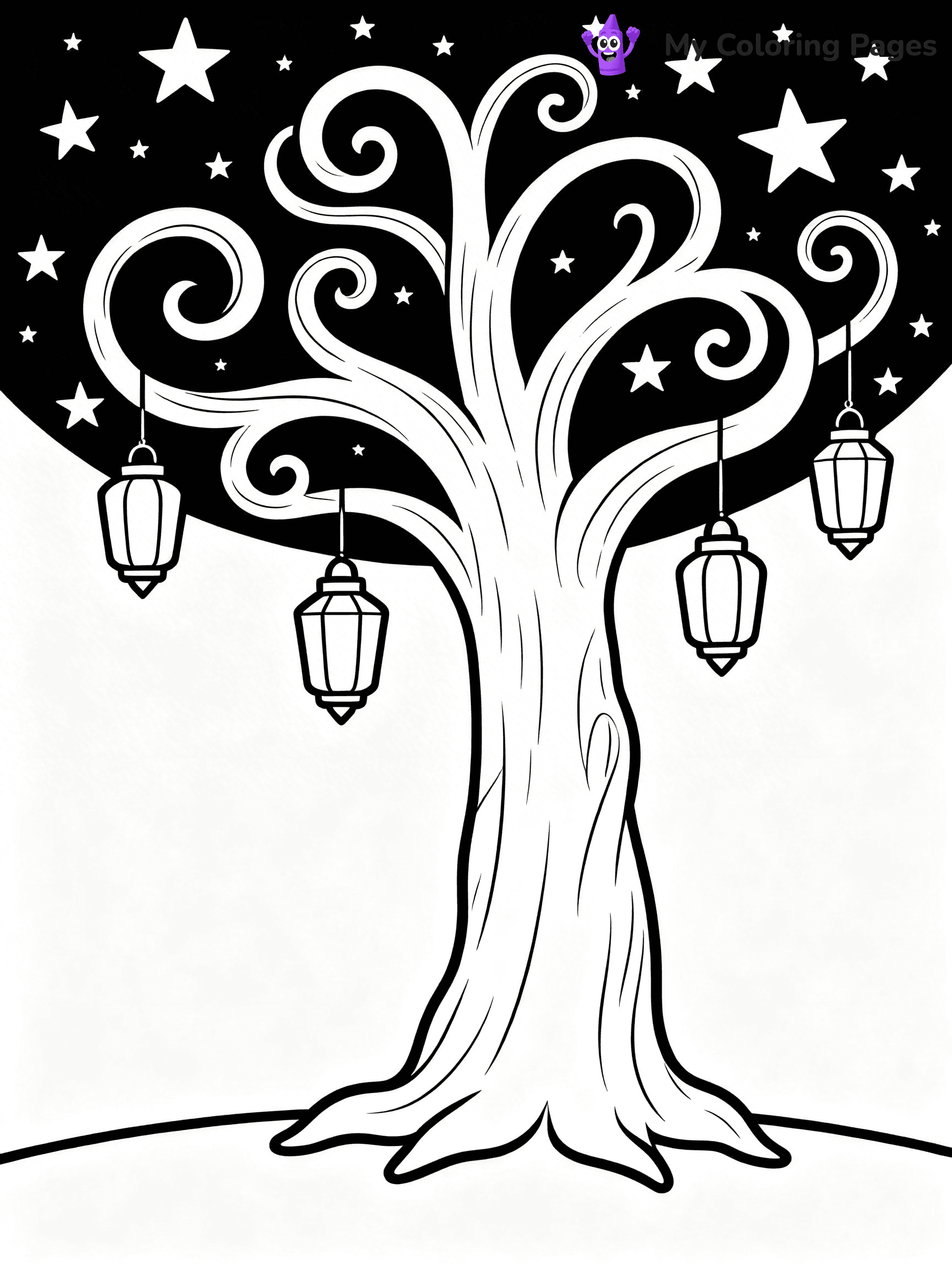 Tree Without Leaves Coloring Pages - 19