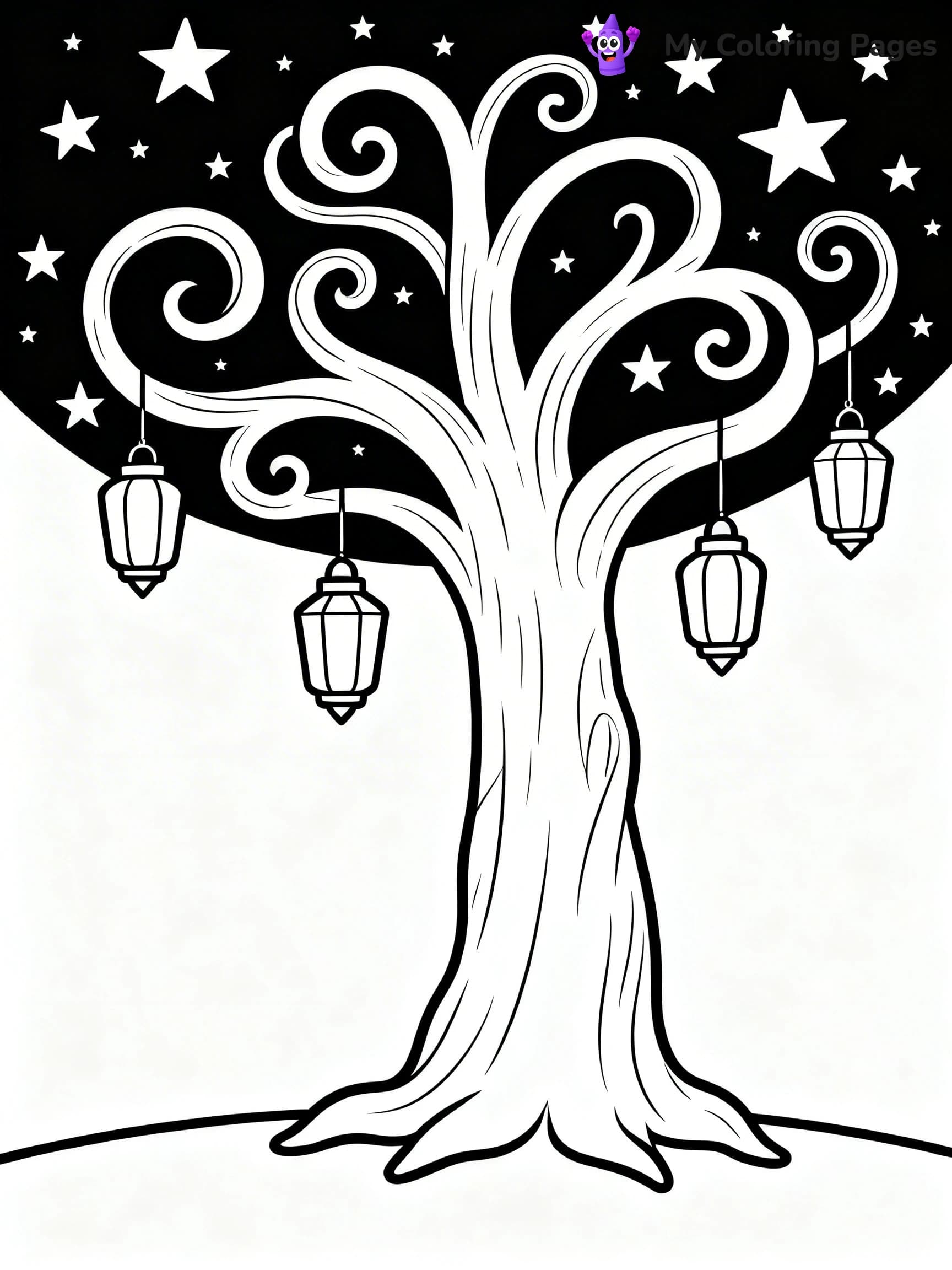 Tree Without Leaves Coloring Pages - 19
