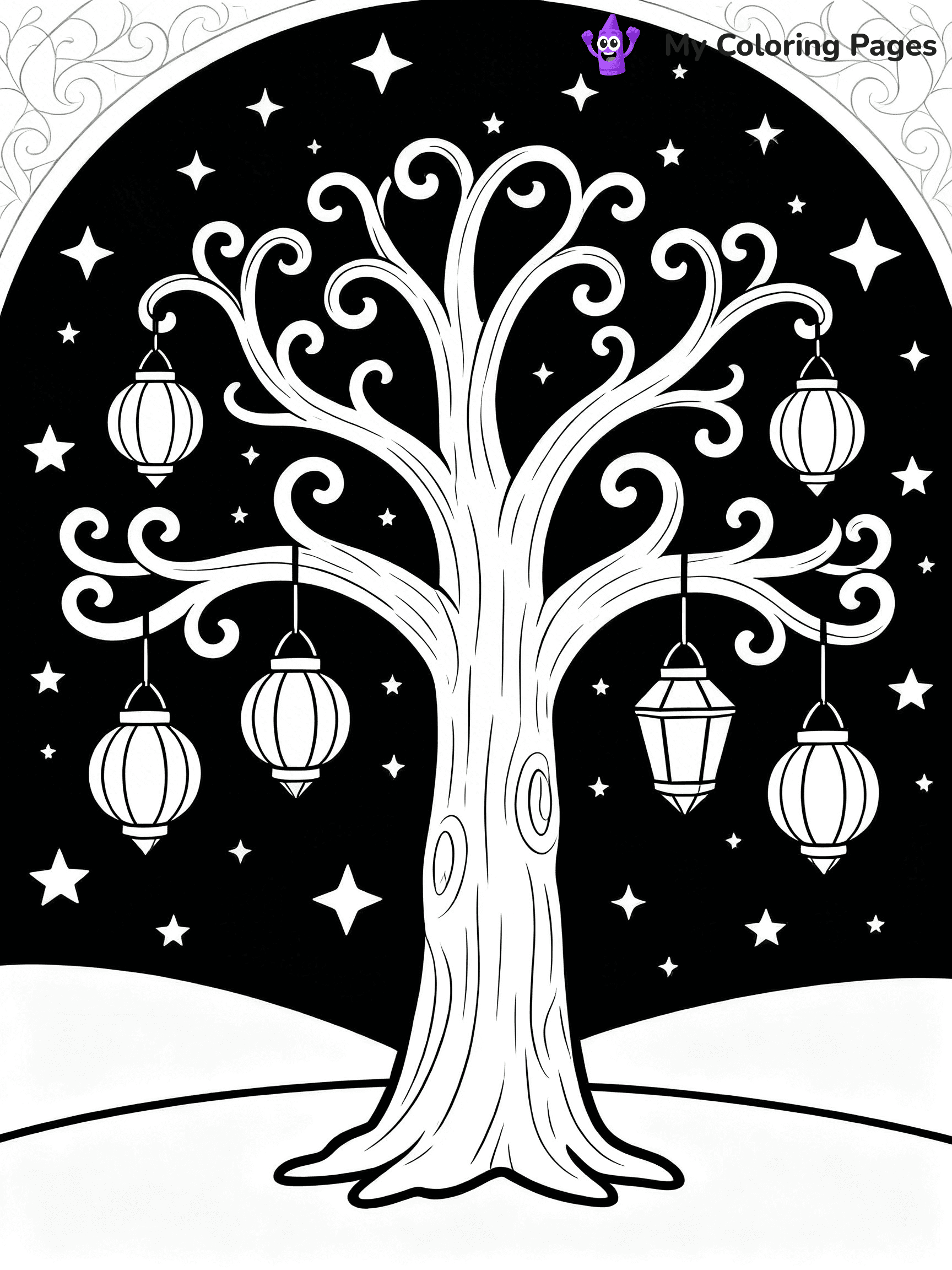 Tree Without Leaves Coloring Pages - 16