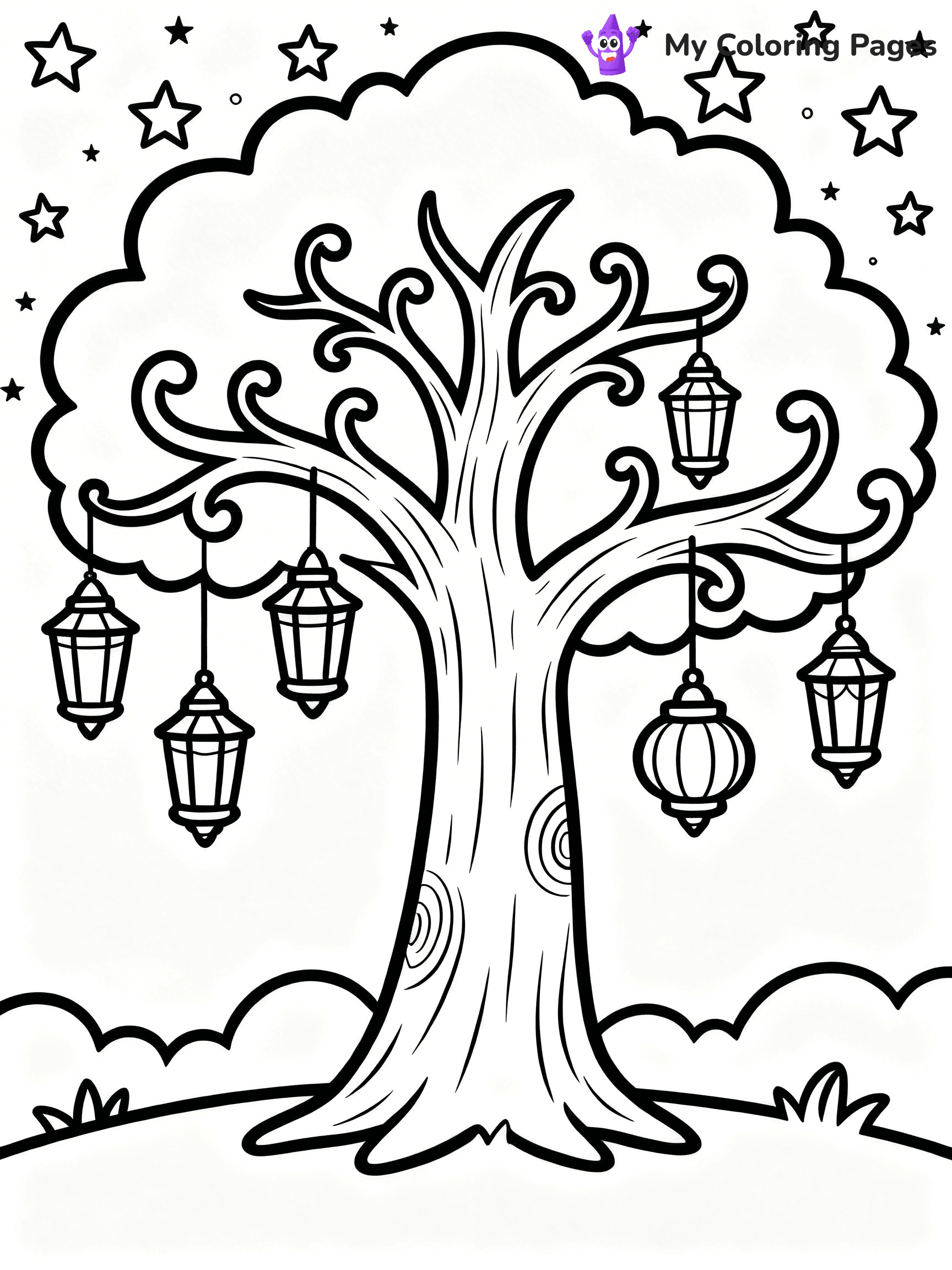Tree Without Leaves Coloring Pages - 15