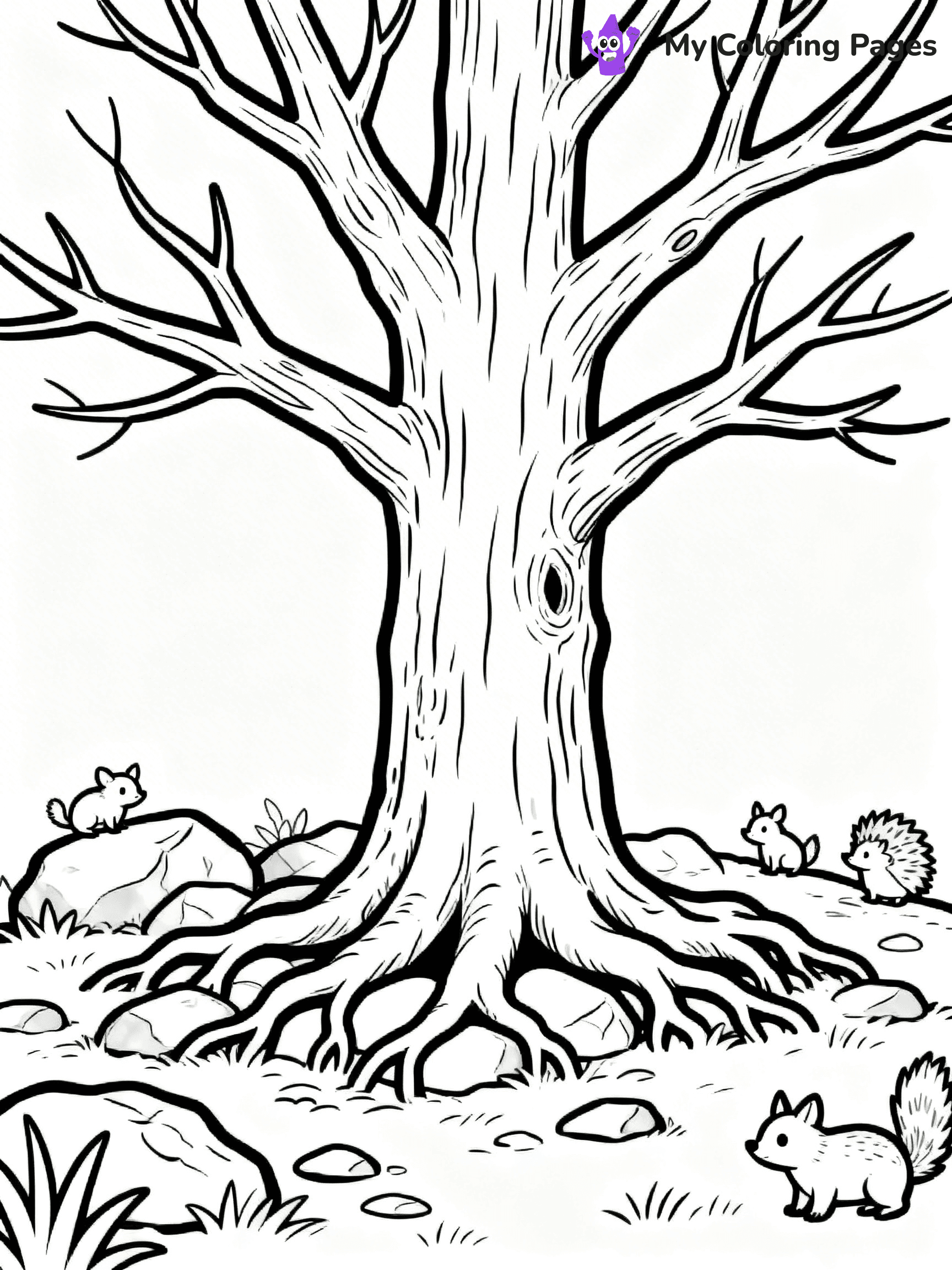 Tree Without Leaves Coloring Pages - 14
