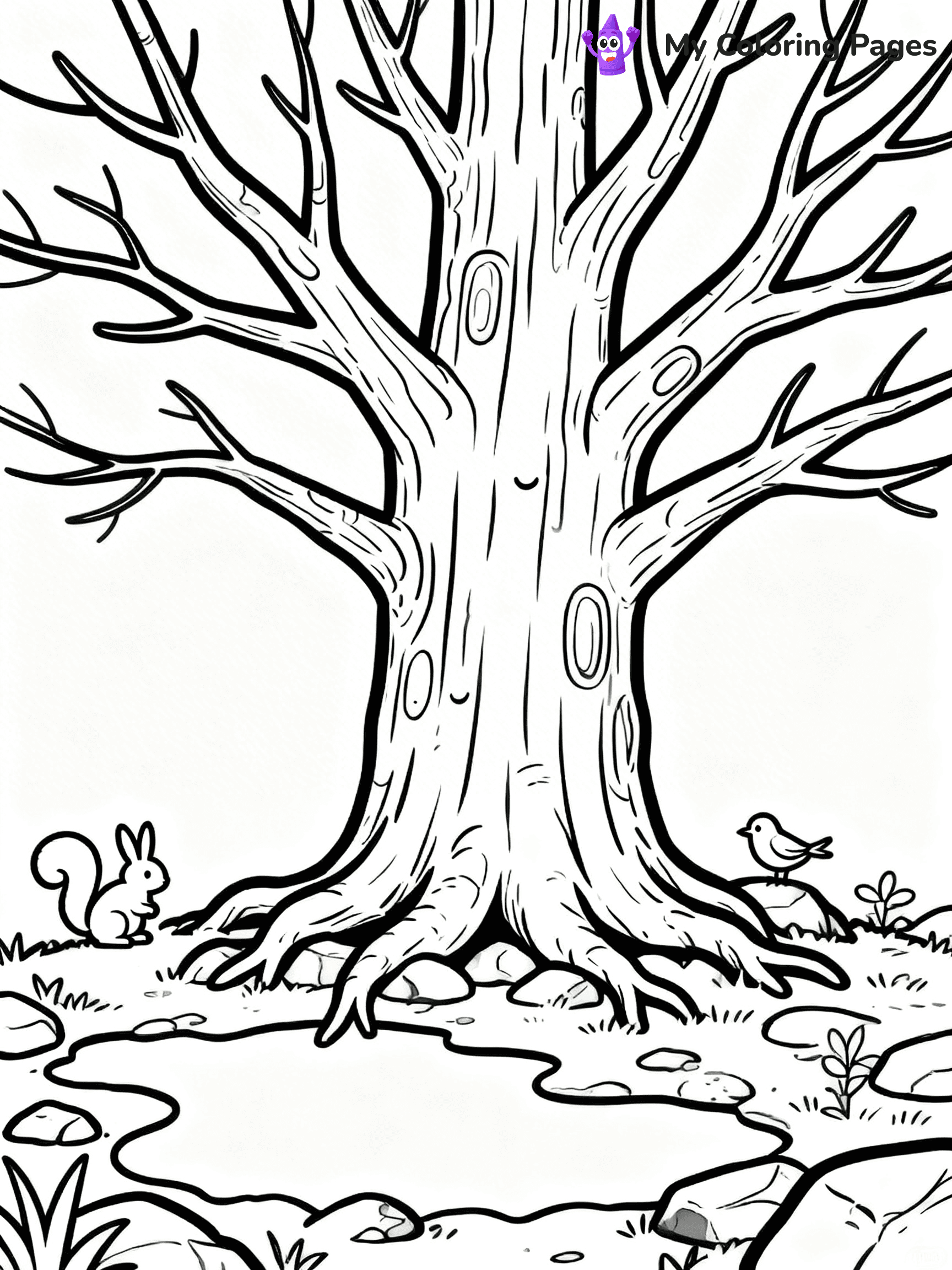 Tree Without Leaves Coloring Pages - 13