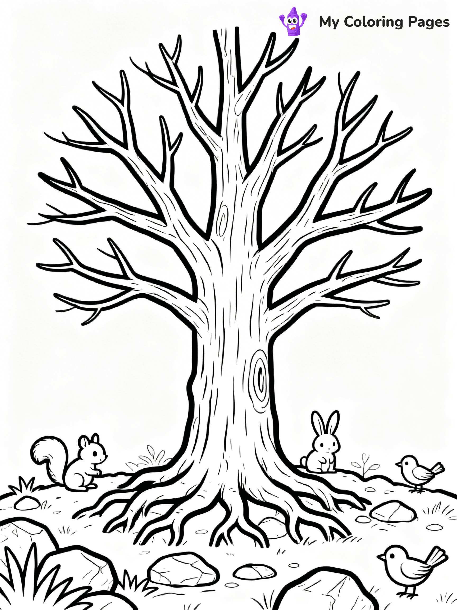 Tree Without Leaves Coloring Pages - 11