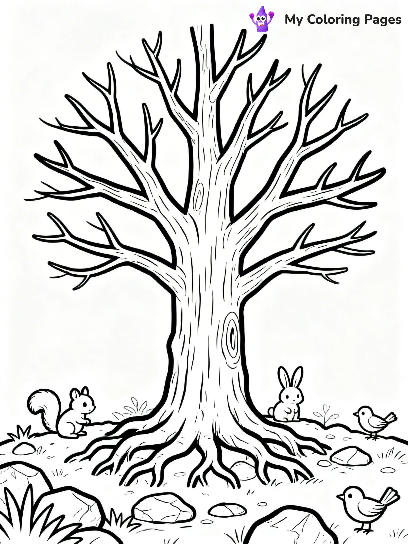Tree Without Leaves Coloring Pages - 11