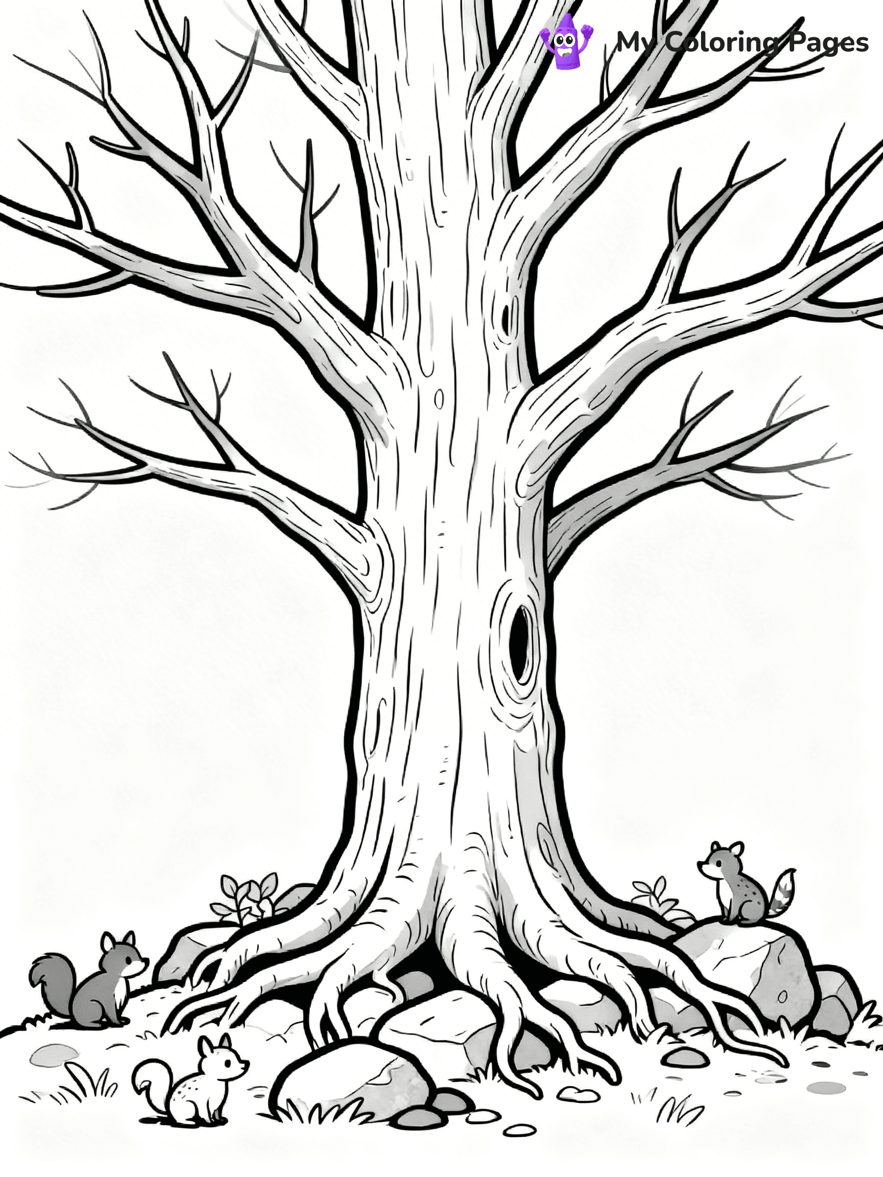 Tree Without Leaves Coloring Pages - 10