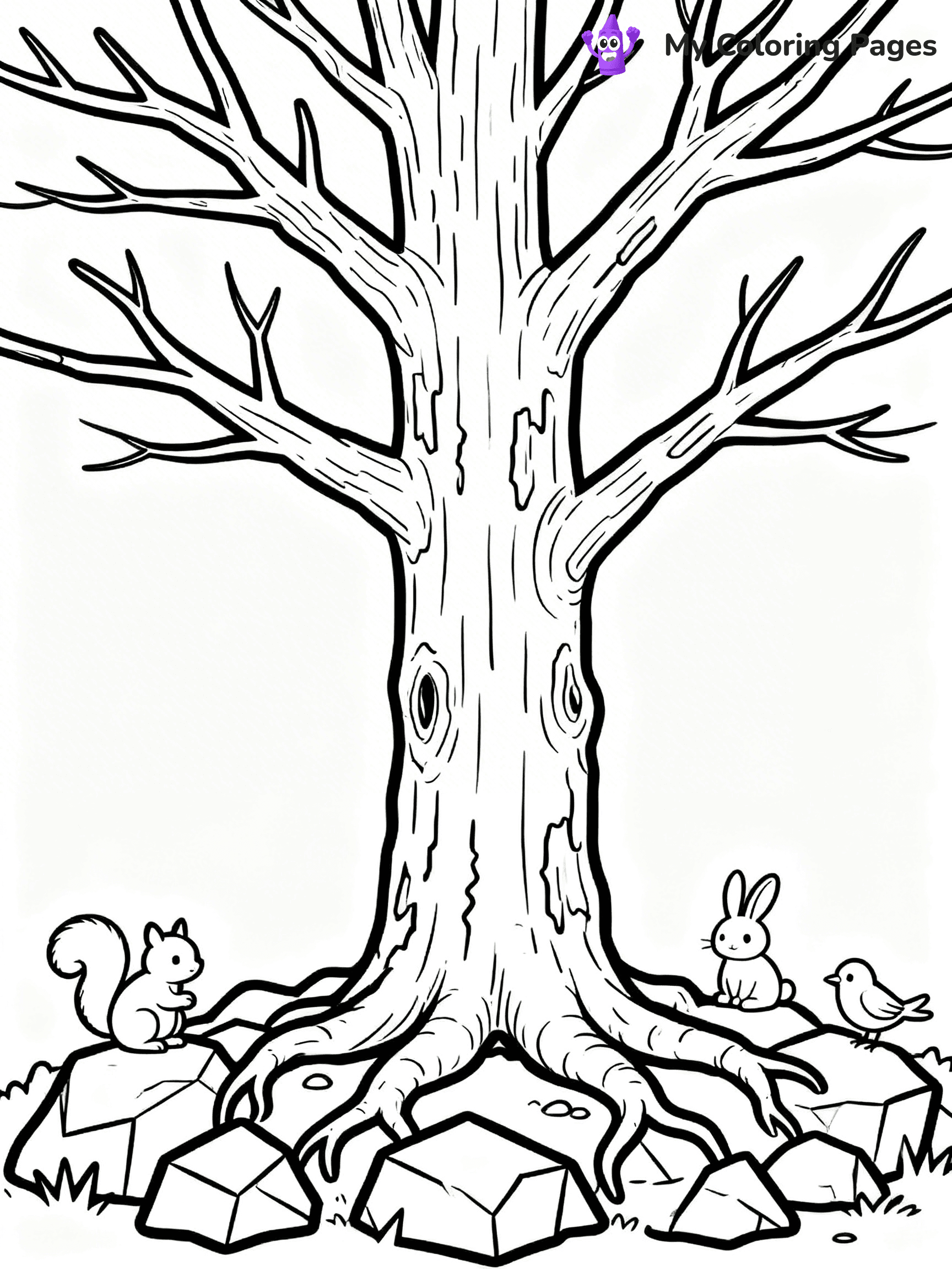 Tree Without Leaves Coloring Pages - 9