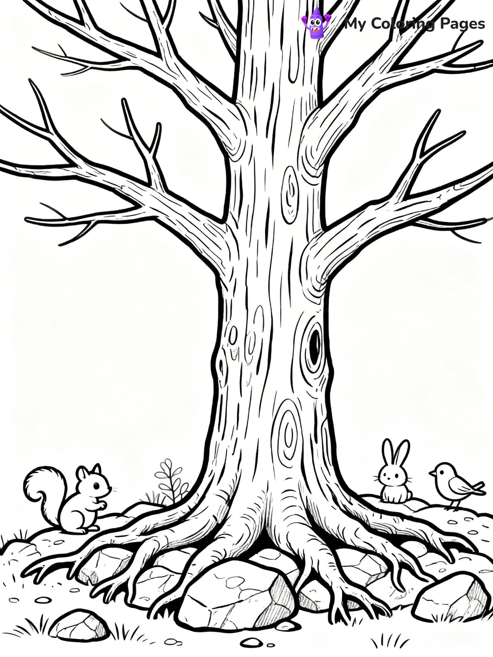 Tree Without Leaves Coloring Pages - 8