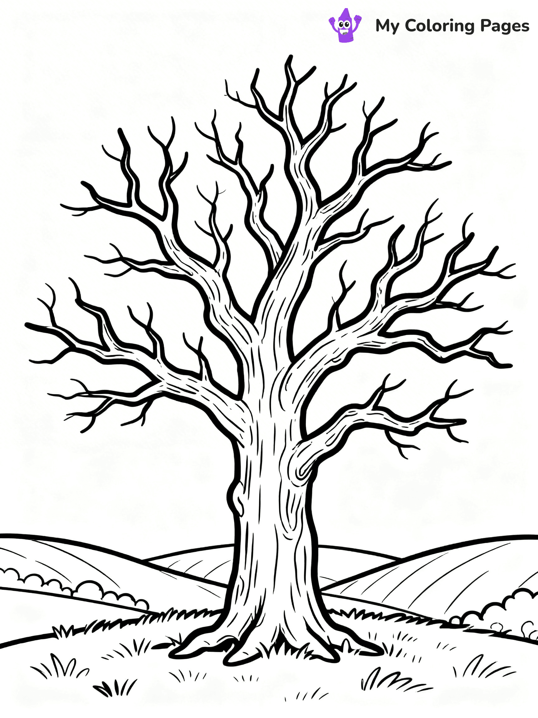 Tree Without Leaves Coloring Pages - 7