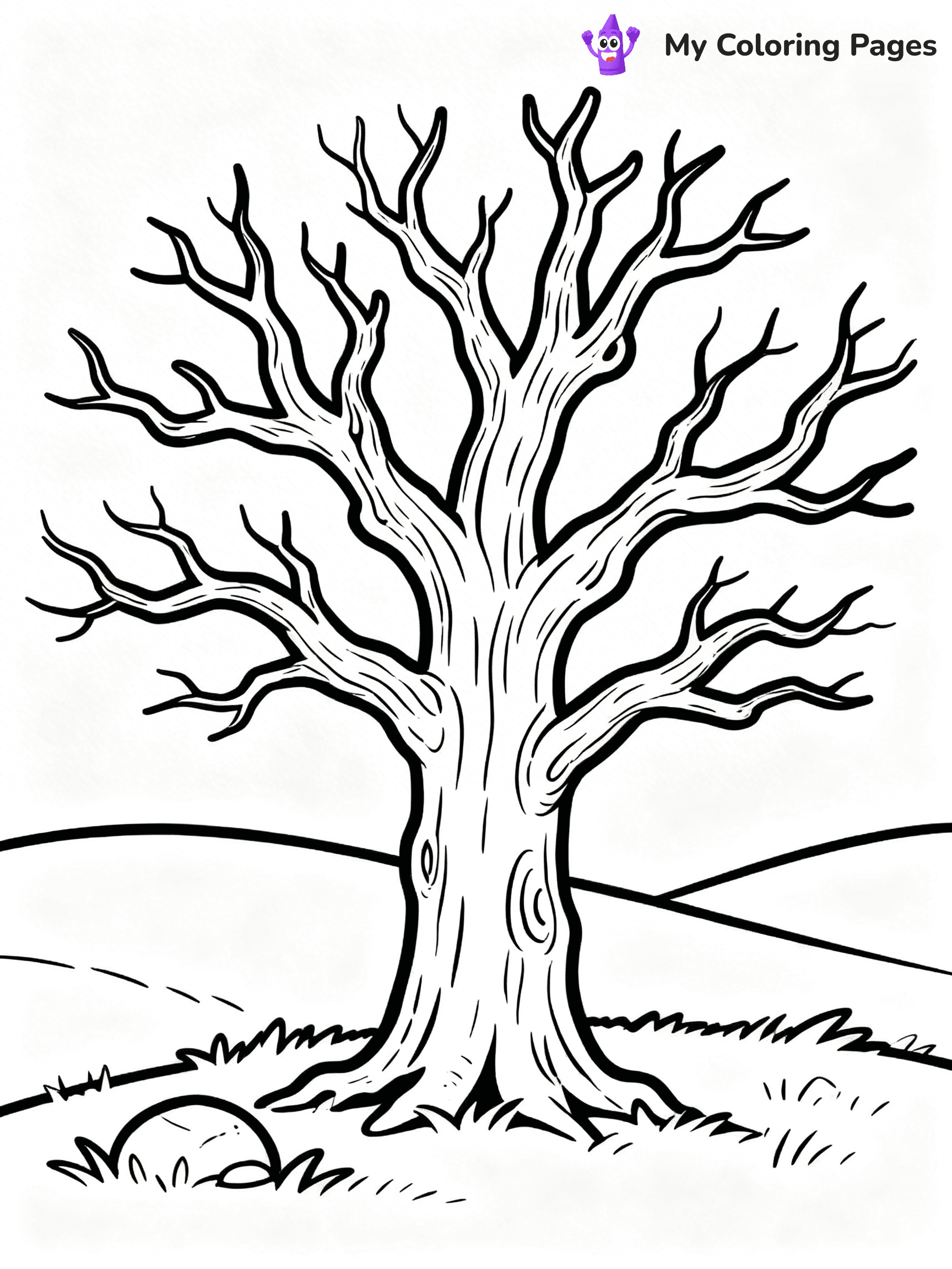Tree Without Leaves Coloring Pages - 6