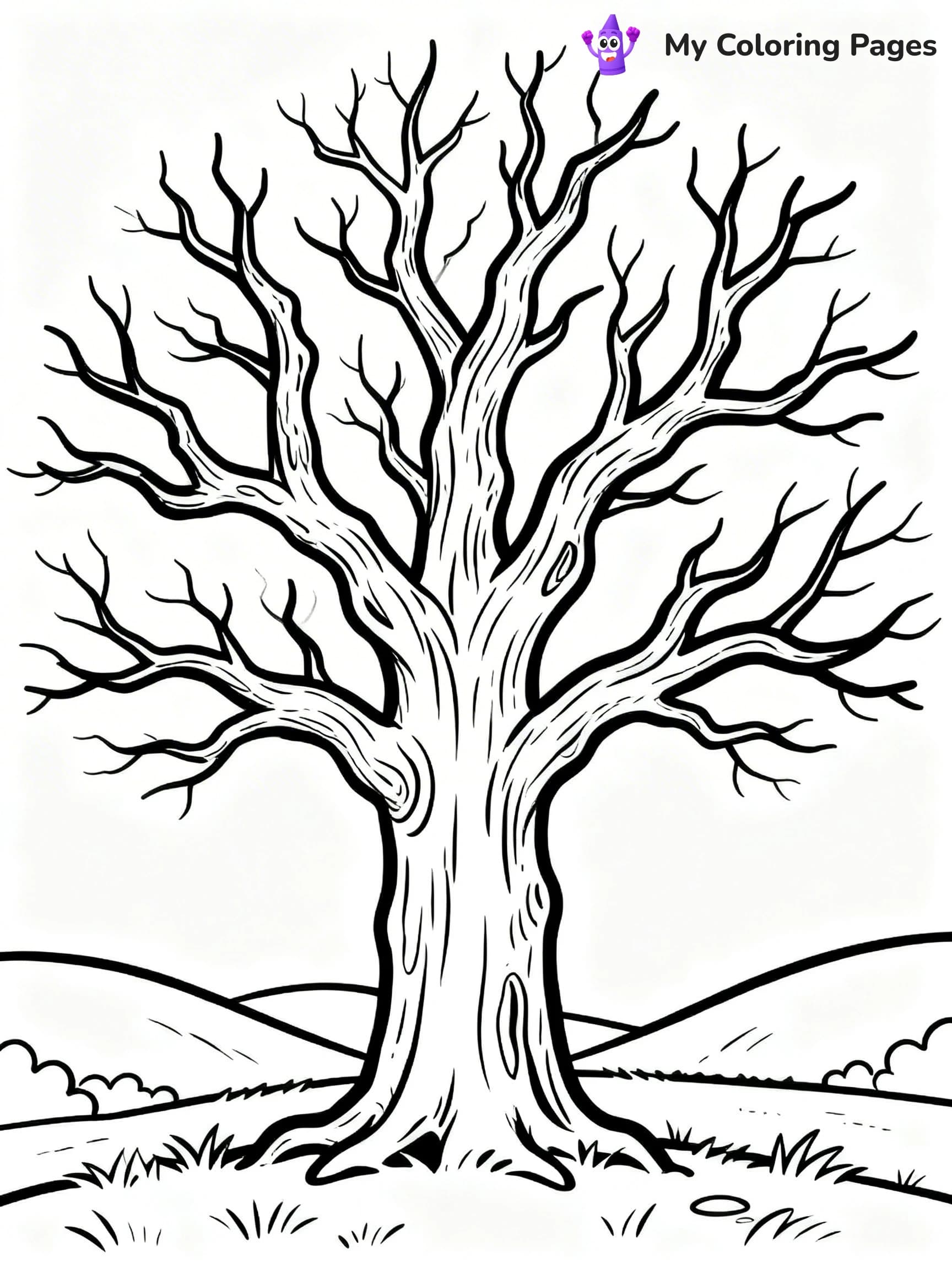 Tree Without Leaves Coloring Pages - 5