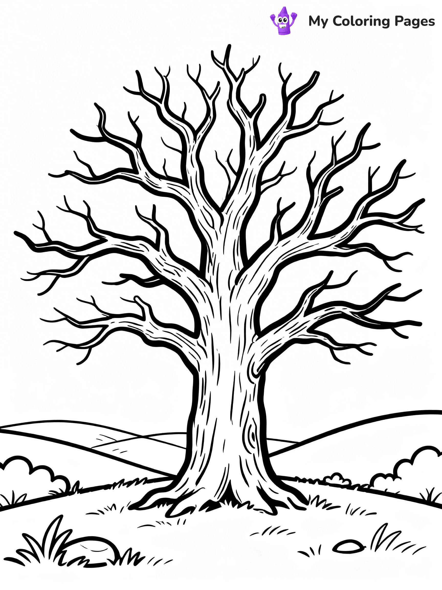 Tree Without Leaves Coloring Pages - 4