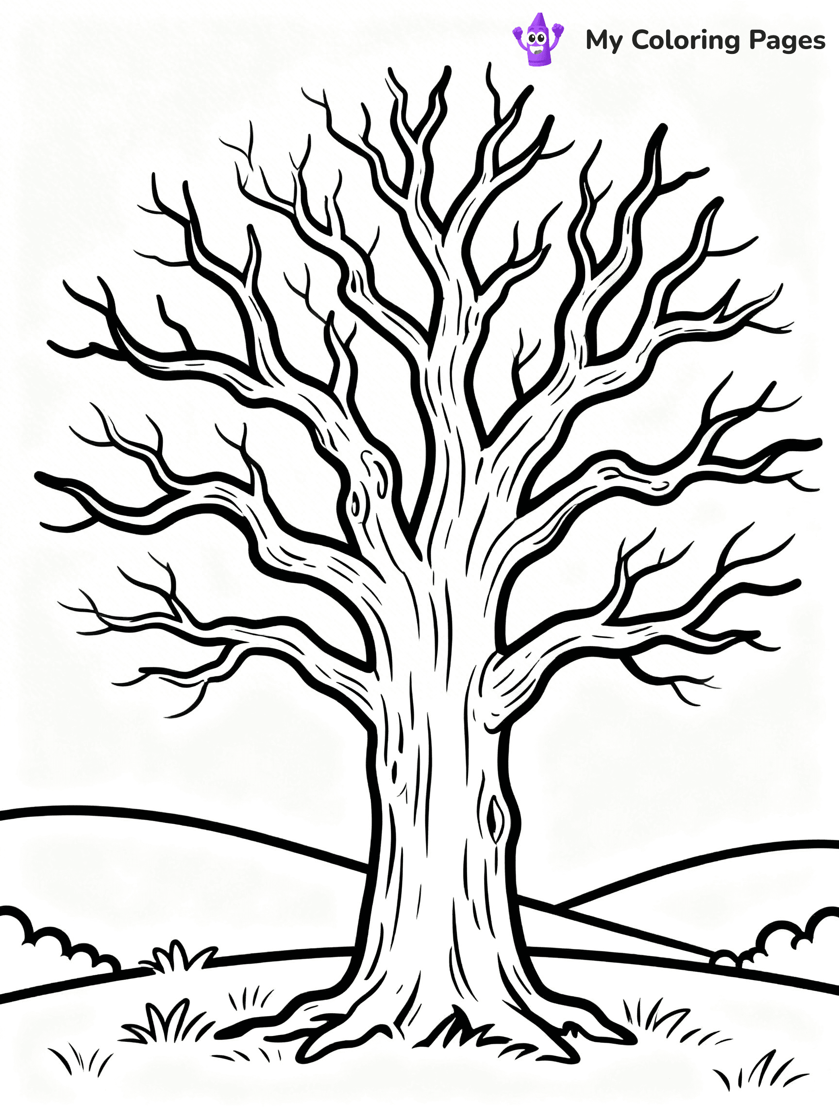 Tree Without Leaves Coloring Pages - 3