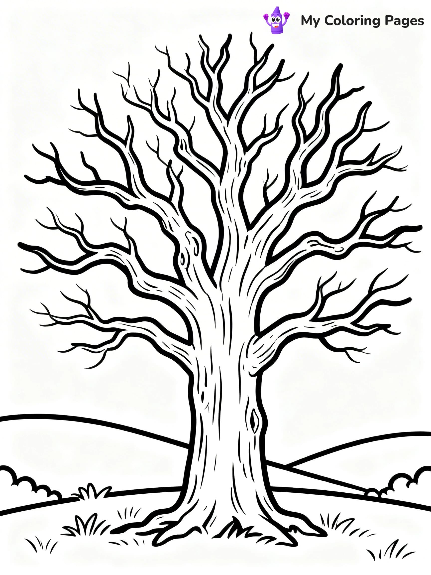 Tree Without Leaves Coloring Pages - 3