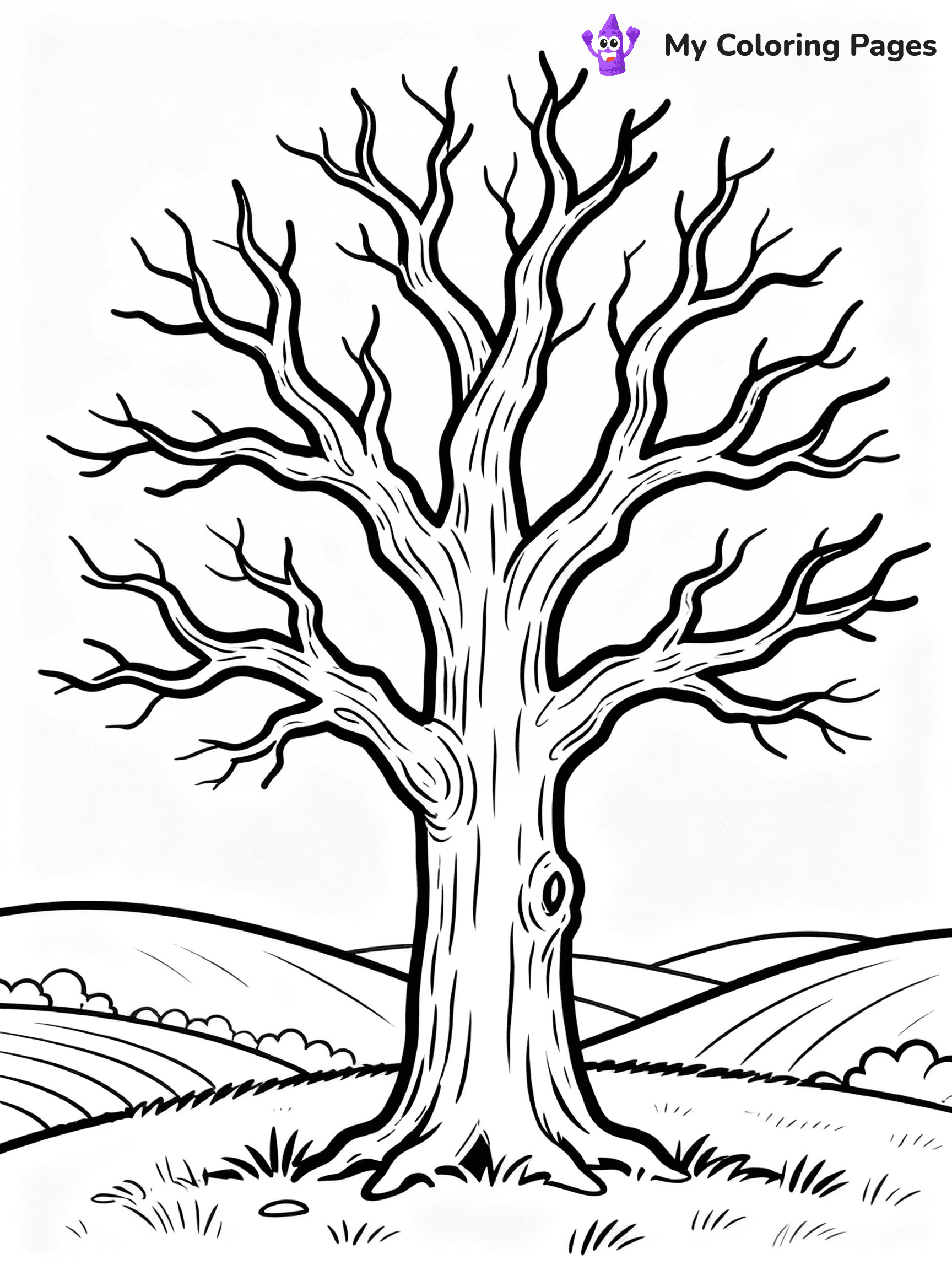 Tree Without Leaves Coloring Pages - 2