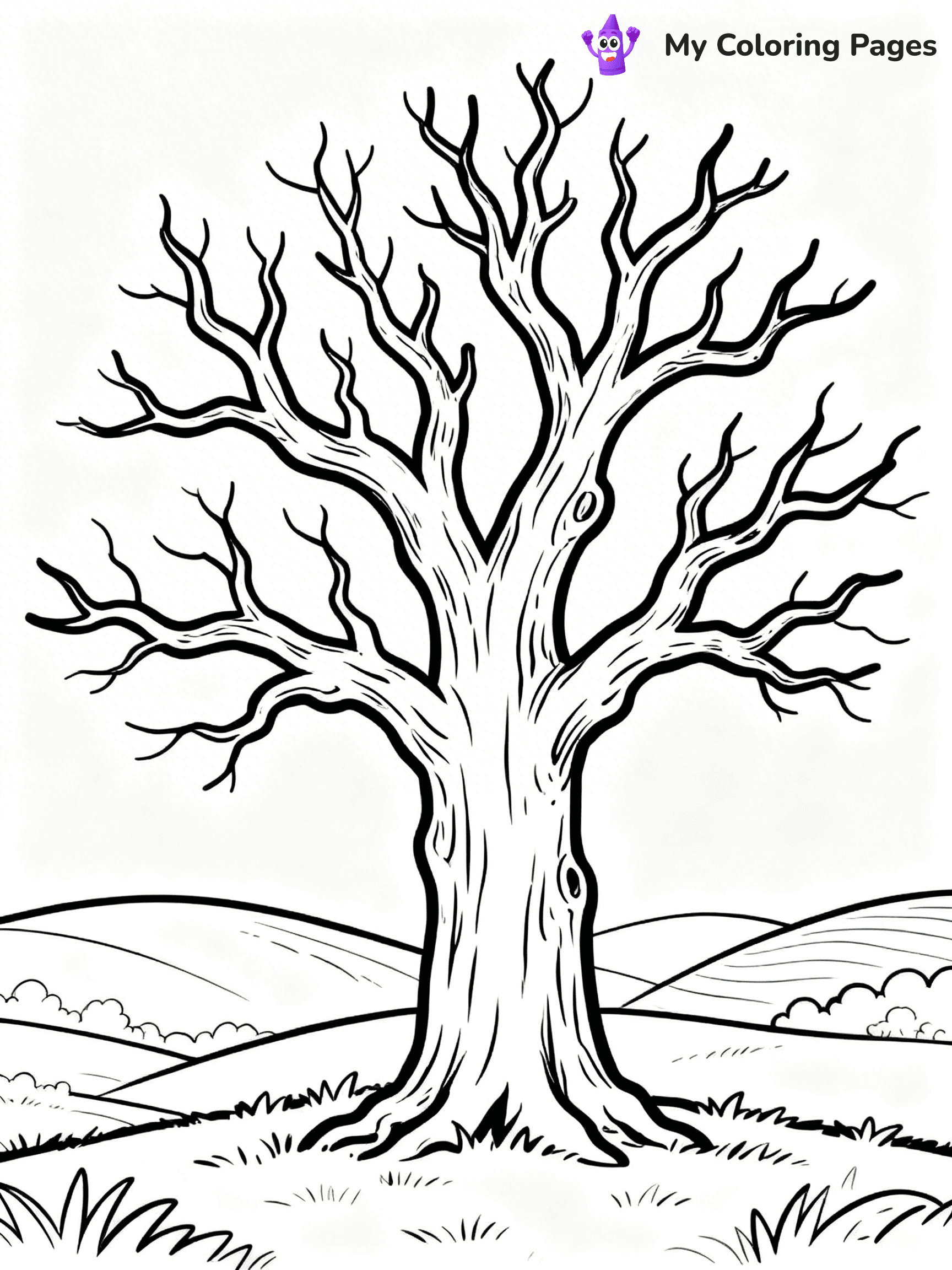 Tree Without Leaves Coloring Pages - 1