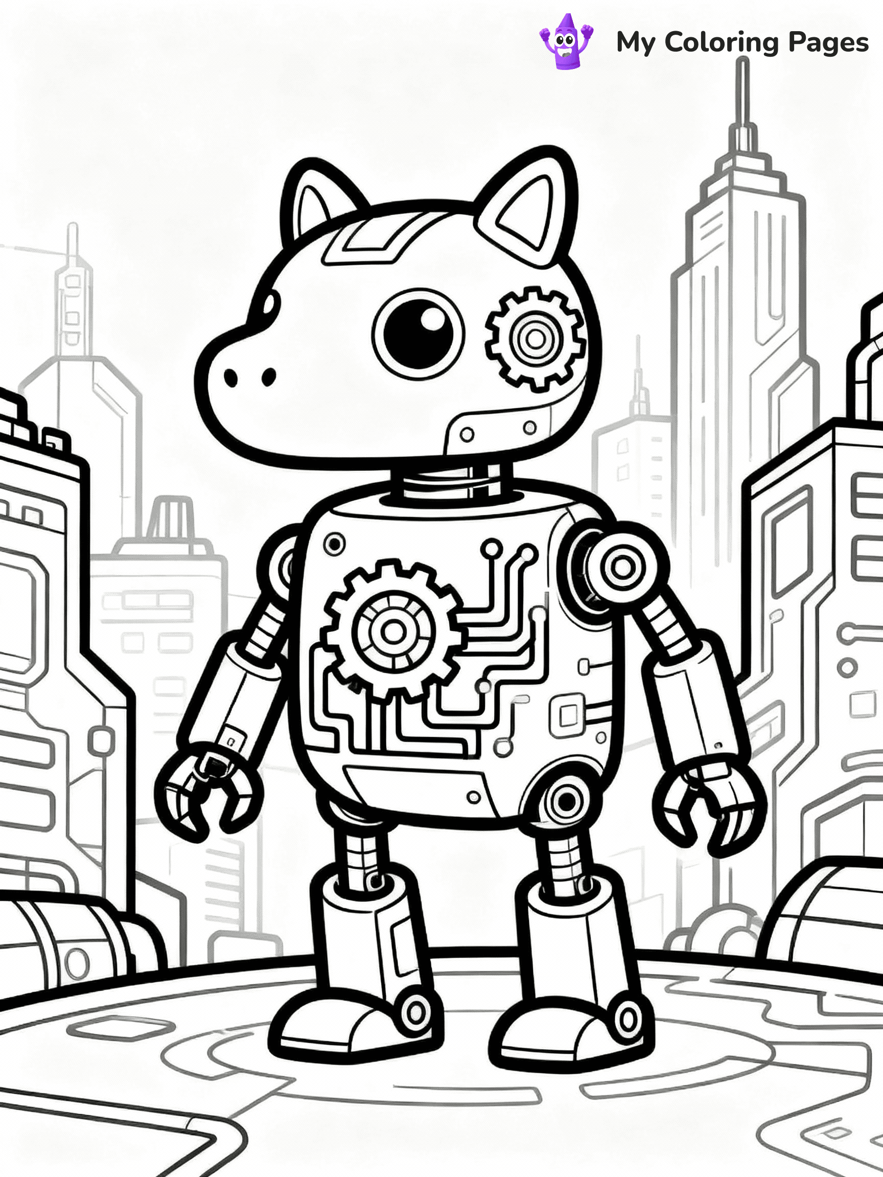 Robot Coloring Pages - 37