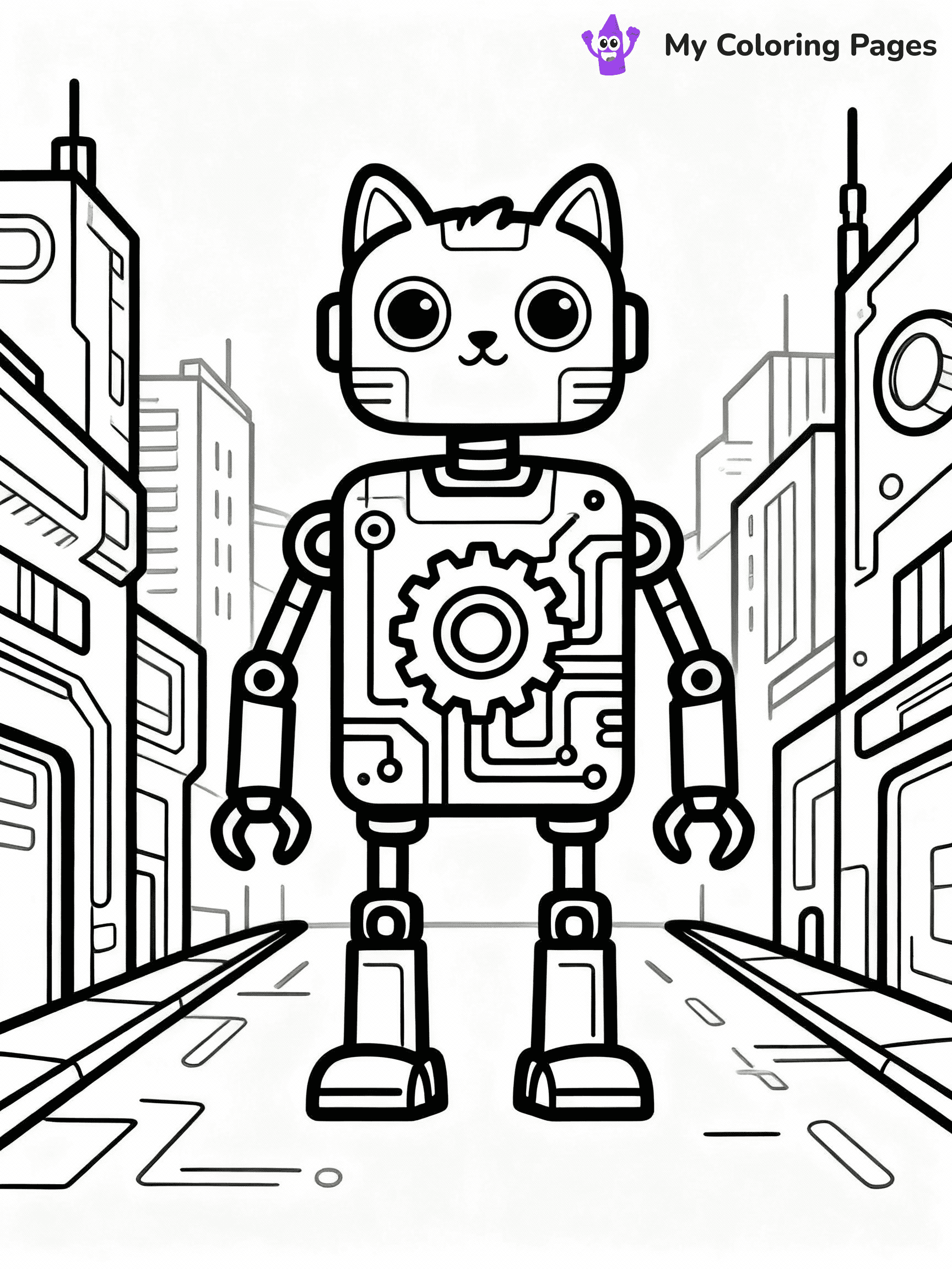 Robot Coloring Pages - 34