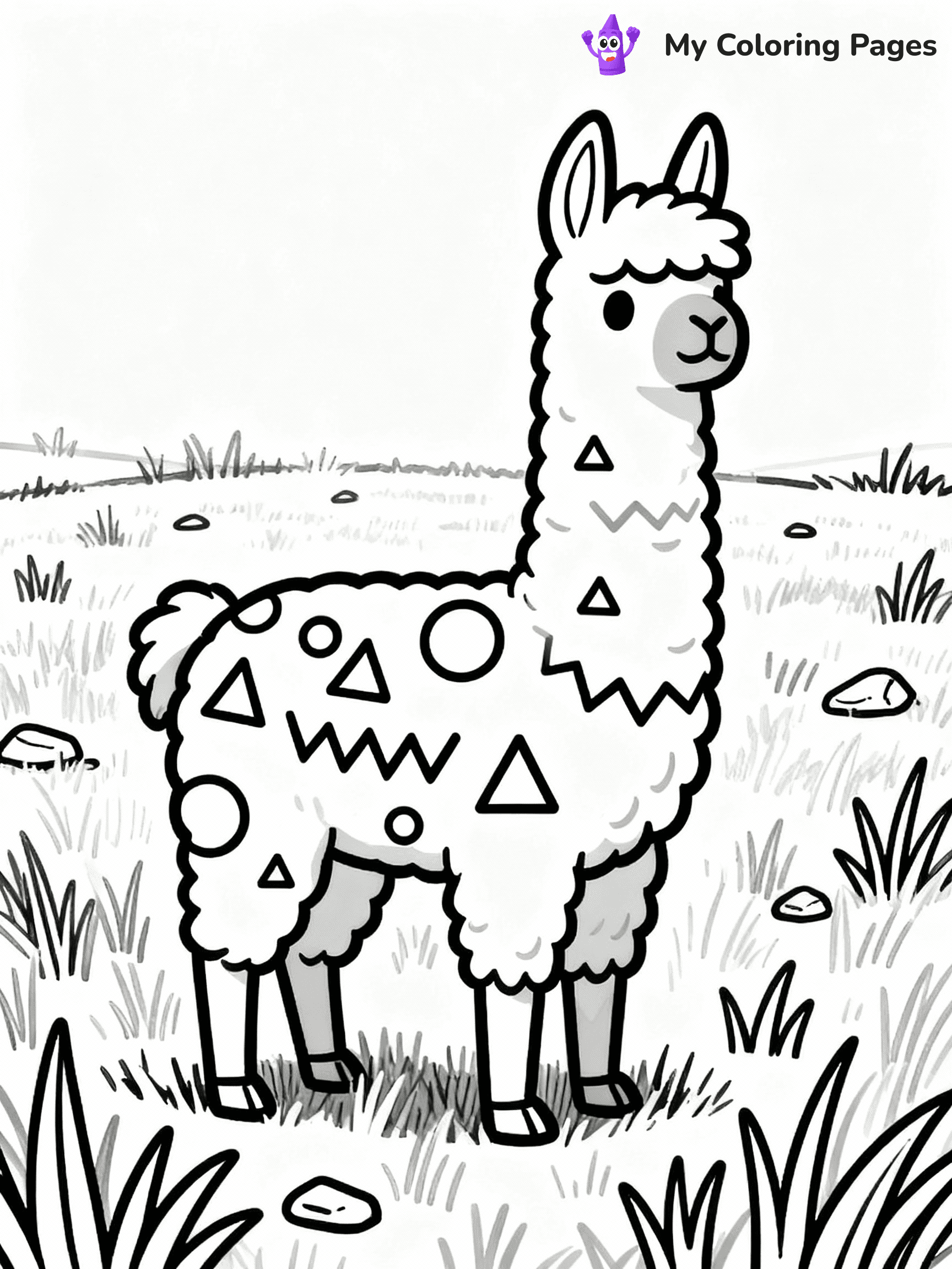 ⚠️ CRITICAL REQUIREMENT - ABSOLUTE BLACK AND WHITE ONLY ⚠️
This MUST be a BLACK AND WHITE line drawing ONLY. NO COLORS whatsoever.
- ONLY pure black lines (#000000) on pure white background (#FFFFFF)
- ABSOLUTELY NO colors, NO shading, NO gradients, NO grayscale
- If there are ANY colors in the output, the image is REJECTED
- This is a COLORING PAGE - meant to be COLORED IN by children
- The output must be UNCOLORED line art ready for coloring
⚠️ SUBJECT TO DRAW: A Fortnite Llama standing in a grassy field, patterns on body.
(REMEMBER: Output must be BLACK AND WHITE line art only, NOT colored!)
# COLORING PAGE: BLACK OUTLINES ONLY - WHITE BACKGROUND MANDATORY
Create a **coloring book page** using EXACTLY two values: black lines, white space.
## NON-NEGOTIABLE BINARY RULES
- **ONLY #000000 (black) and #FFFFFF (white)** - NO other values exist
- **EVERY PIXEL = BLACK OR WHITE** - no gray/shading/antialiasing
- **WHITE BACKGROUND MANDATORY** - entire canvas stays white
- **ALL SHAPES HOLLOW** - everything is empty outlines waiting to be colored
- **FORBIDDEN:** fills, shading, gradients, patterns, textures, colors
- **NO SOLID REGIONS** - if it's not a thin line, it's wrong
## Universal Line Standards
- Black outlines ONLY - thin, uniform weight
- Every shape completely empty inside
- Closed contours suitable for coloring
- Simple flat illustration - zero depth/3D/realism
- **Style:** Whimsical Doodle Art Alley - rounded, friendly outlines (unless specified)
## Everything = Outline Only
- Characters/animals: hollow shapes
- Objects/clothing: empty contours
- Backgrounds/scenery: line work only
- Natural elements: outlined forms
- Dark/night areas: don't exist (use outlined symbols)
- Textures/patterns: convert to simple lines
## The Test
Can a child color EVERY white space with crayons? If any area is pre-filled/shaded/gray, it FAILS. Every shape must be waiting to receive color.
**FINAL OUTPUT**: Binary coloring page. Black lines define shapes. White spaces ready for coloring. Nothing else exists. No exceptions. Print-ready.
⚠️ FINAL REMINDER: Draw the subject "A Fortnite Llama standing in a grassy field, patterns on body." as BLACK AND WHITE line art. Zero colors in output.