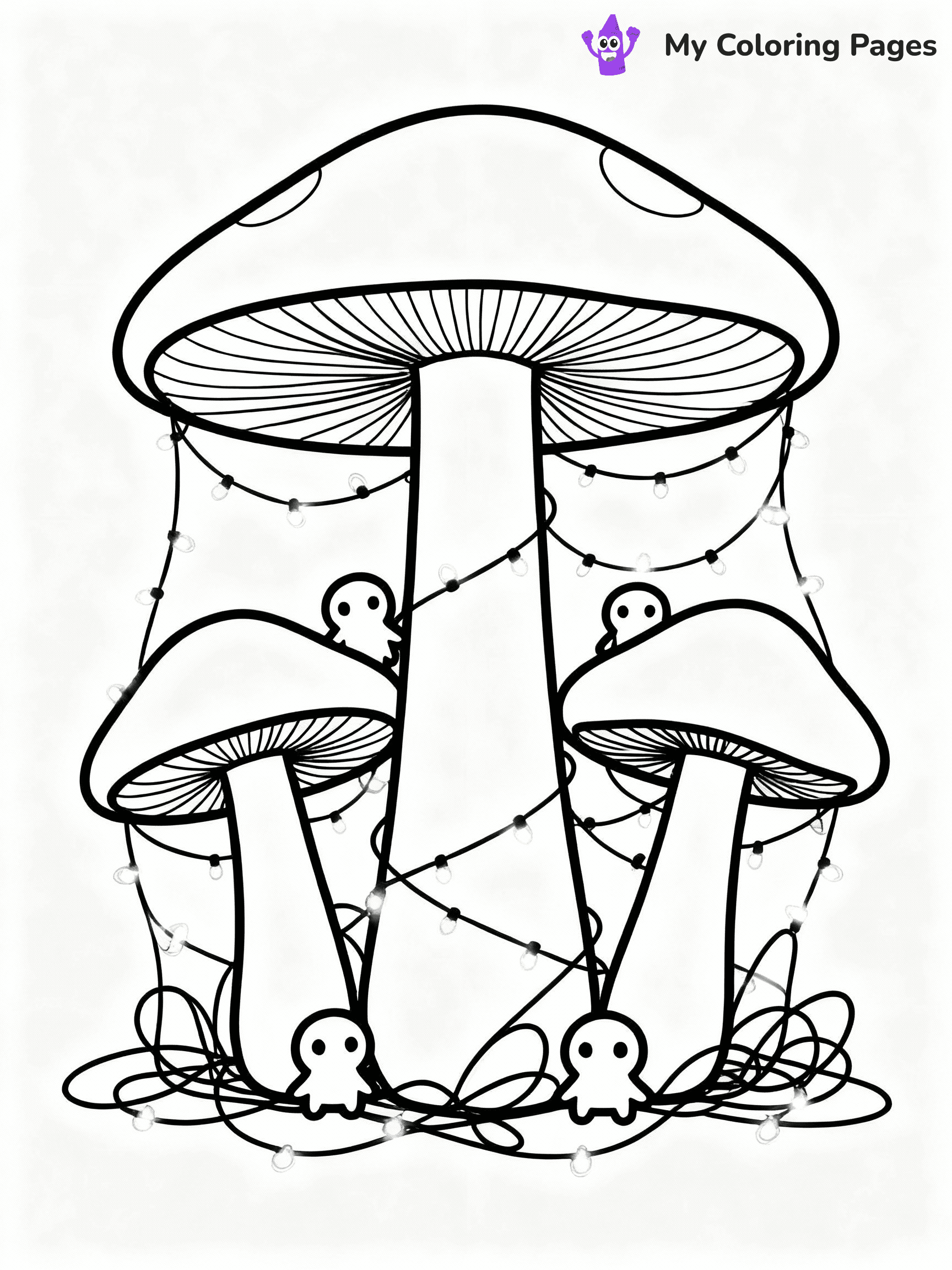 ⚠️ CRITICAL REQUIREMENT - ABSOLUTE BLACK AND WHITE ONLY ⚠️
This MUST be a BLACK AND WHITE line drawing ONLY. NO COLORS whatsoever.
- ONLY pure black lines (#000000) on pure white background (#FFFFFF)
- ABSOLUTELY NO colors, NO shading, NO gradients, NO grayscale
- If there are ANY colors in the output, the image is REJECTED
- This is a COLORING PAGE - meant to be COLORED IN by children
- The output must be UNCOLORED line art ready for coloring
⚠️ SUBJECT TO DRAW: Magical mushroom garden with oversized fungi and sparkling fairy lights, whimsical creatures peeking through, outline only
(REMEMBER: Output must be BLACK AND WHITE line art only, NOT colored!)
# COLORING PAGE: BLACK OUTLINES ONLY - WHITE BACKGROUND MANDATORY
Create a **coloring book page** using EXACTLY two values: black lines, white space.
## NON-NEGOTIABLE BINARY RULES
- **ONLY #000000 (black) and #FFFFFF (white)** - NO other values exist
- **EVERY PIXEL = BLACK OR WHITE** - no gray/shading/antialiasing
- **WHITE BACKGROUND MANDATORY** - entire canvas stays white
- **ALL SHAPES HOLLOW** - everything is empty outlines waiting to be colored
- **FORBIDDEN:** fills, shading, gradients, patterns, textures, colors
- **NO SOLID REGIONS** - if it's not a thin line, it's wrong
## Universal Line Standards
- Black outlines ONLY - thin, uniform weight
- Every shape completely empty inside
- Closed contours suitable for coloring
- Simple flat illustration - zero depth/3D/realism
- **Style:** Whimsical Doodle Art Alley - rounded, friendly outlines (unless specified)
## Everything = Outline Only
- Characters/animals: hollow shapes
- Objects/clothing: empty contours
- Backgrounds/scenery: line work only
- Natural elements: outlined forms
- Dark/night areas: don't exist (use outlined symbols)
- Textures/patterns: convert to simple lines
## The Test
Can a child color EVERY white space with crayons? If any area is pre-filled/shaded/gray or colored in, it FAILS. Every shape must be waiting to receive color.
**FINAL OUTPUT**: Binary coloring page. Black lines define shapes. White spaces ready for coloring. Nothing else exists. No exceptions. Print-ready.
⚠️ FINAL REMINDER: Draw the subject "Magical mushroom garden with oversized fungi and sparkling fairy lights, whimsical creatures peeking through, outline only" as BLACK AND WHITE line art. Zero colors in output.