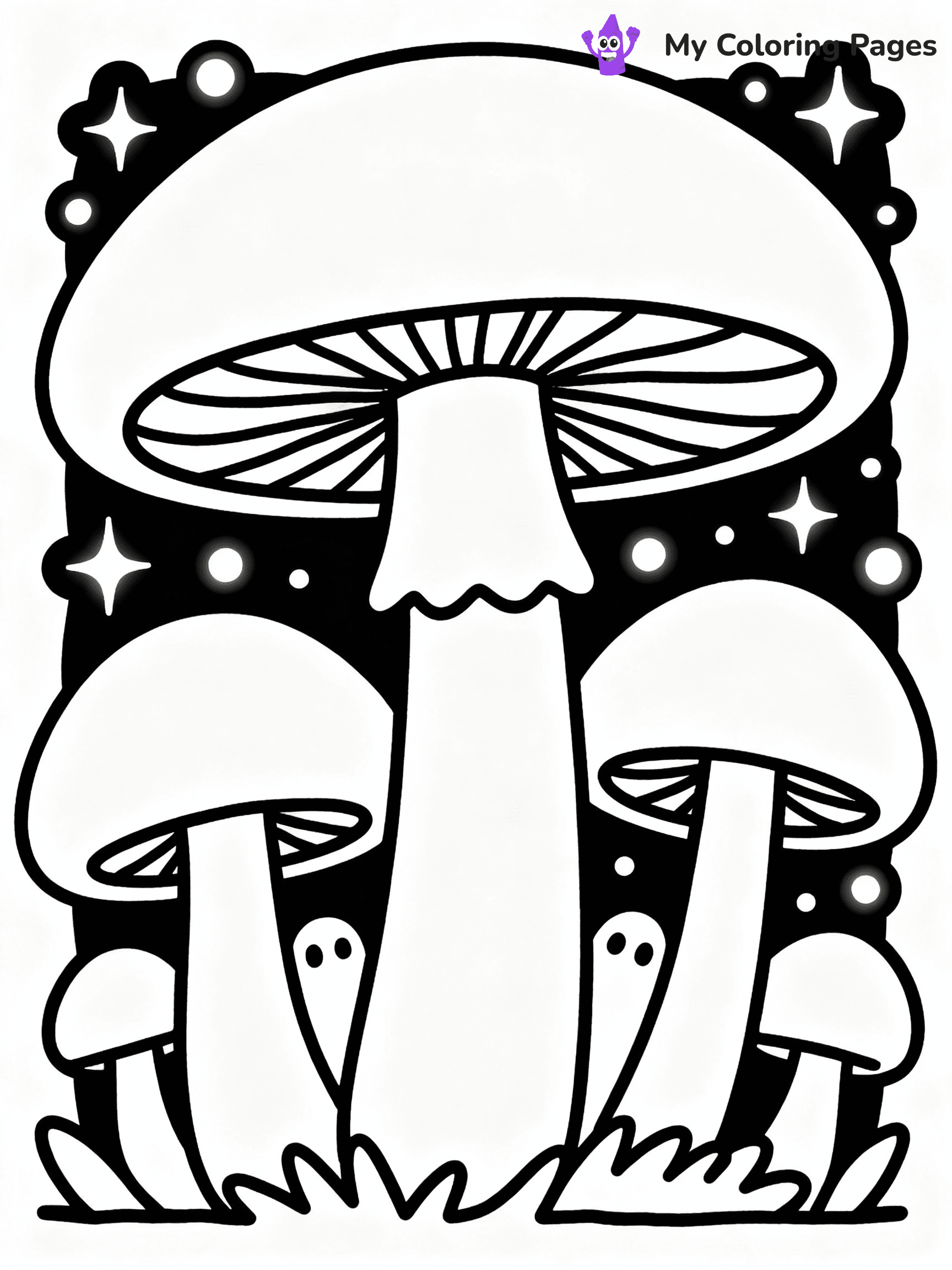 ⚠️ CRITICAL REQUIREMENT - ABSOLUTE BLACK AND WHITE ONLY ⚠️
This MUST be a BLACK AND WHITE line drawing ONLY. NO COLORS whatsoever.
- ONLY pure black lines (#000000) on pure white background (#FFFFFF)
- ABSOLUTELY NO colors, NO shading, NO gradients, NO grayscale
- If there are ANY colors in the output, the image is REJECTED
- This is a COLORING PAGE - meant to be COLORED IN by children
- The output must be UNCOLORED line art ready for coloring
⚠️ SUBJECT TO DRAW: Magical mushroom garden with oversized fungi and sparkling fairy lights, whimsical creatures peeking through, outline only
(REMEMBER: Output must be BLACK AND WHITE line art only, NOT colored!)
# COLORING PAGE: BLACK OUTLINES ONLY - WHITE BACKGROUND MANDATORY
Create a **coloring book page** using EXACTLY two values: black lines, white space.
## NON-NEGOTIABLE BINARY RULES
- **ONLY #000000 (black) and #FFFFFF (white)** - NO other values exist
- **EVERY PIXEL = BLACK OR WHITE** - no gray/shading/antialiasing
- **WHITE BACKGROUND MANDATORY** - entire canvas stays white
- **ALL SHAPES HOLLOW** - everything is empty outlines waiting to be colored
- **FORBIDDEN:** fills, shading, gradients, patterns, textures, colors
- **NO SOLID REGIONS** - if it's not a thin line, it's wrong
## Universal Line Standards
- Black outlines ONLY - thin, uniform weight
- Every shape completely empty inside
- Closed contours suitable for coloring
- Simple flat illustration - zero depth/3D/realism
- **Style:** Whimsical Doodle Art Alley - rounded, friendly outlines (unless specified)
## Everything = Outline Only
- Characters/animals: hollow shapes
- Objects/clothing: empty contours
- Backgrounds/scenery: line work only
- Natural elements: outlined forms
- Dark/night areas: don't exist (use outlined symbols)
- Textures/patterns: convert to simple lines
## The Test
Can a child color EVERY white space with crayons? If any area is pre-filled/shaded/gray or colored in, it FAILS. Every shape must be waiting to receive color.
**FINAL OUTPUT**: Binary coloring page. Black lines define shapes. White spaces ready for coloring. Nothing else exists. No exceptions. Print-ready.
⚠️ FINAL REMINDER: Draw the subject "Magical mushroom garden with oversized fungi and sparkling fairy lights, whimsical creatures peeking through, outline only" as BLACK AND WHITE line art. Zero colors in output.