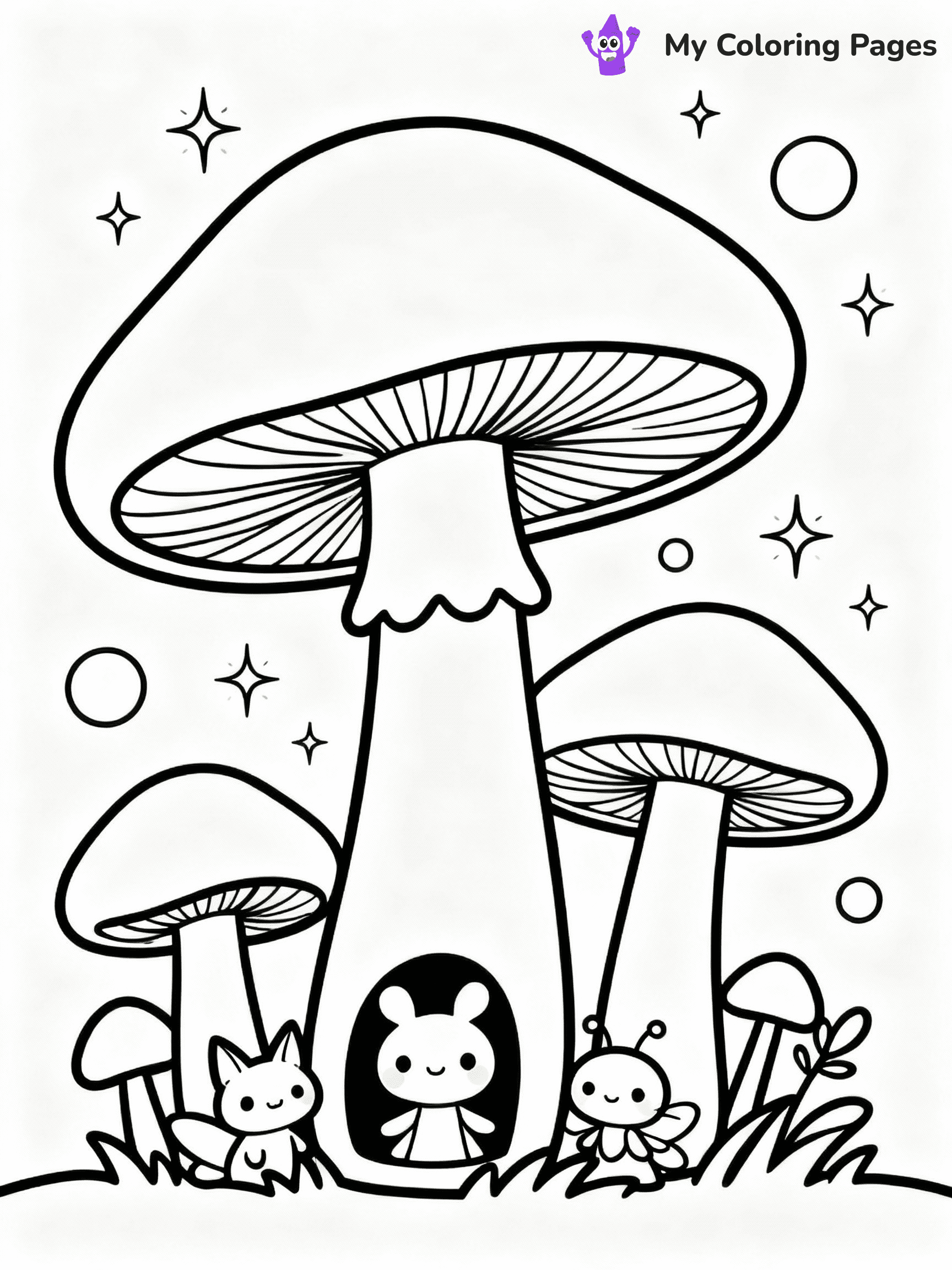 ⚠️ CRITICAL REQUIREMENT - ABSOLUTE BLACK AND WHITE ONLY ⚠️
This MUST be a BLACK AND WHITE line drawing ONLY. NO COLORS whatsoever.
- ONLY pure black lines (#000000) on pure white background (#FFFFFF)
- ABSOLUTELY NO colors, NO shading, NO gradients, NO grayscale
- If there are ANY colors in the output, the image is REJECTED
- This is a COLORING PAGE - meant to be COLORED IN by children
- The output must be UNCOLORED line art ready for coloring
⚠️ SUBJECT TO DRAW: Magical mushroom garden with oversized fungi and sparkling fairy lights, whimsical creatures peeking through, outline only
(REMEMBER: Output must be BLACK AND WHITE line art only, NOT colored!)
# COLORING PAGE: BLACK OUTLINES ONLY - WHITE BACKGROUND MANDATORY
Create a **coloring book page** using EXACTLY two values: black lines, white space.
## NON-NEGOTIABLE BINARY RULES
- **ONLY #000000 (black) and #FFFFFF (white)** - NO other values exist
- **EVERY PIXEL = BLACK OR WHITE** - no gray/shading/antialiasing
- **WHITE BACKGROUND MANDATORY** - entire canvas stays white
- **ALL SHAPES HOLLOW** - everything is empty outlines waiting to be colored
- **FORBIDDEN:** fills, shading, gradients, patterns, textures, colors
- **NO SOLID REGIONS** - if it's not a thin line, it's wrong
## Universal Line Standards
- Black outlines ONLY - thin, uniform weight
- Every shape completely empty inside
- Closed contours suitable for coloring
- Simple flat illustration - zero depth/3D/realism
- **Style:** Whimsical Doodle Art Alley - rounded, friendly outlines (unless specified)
## Everything = Outline Only
- Characters/animals: hollow shapes
- Objects/clothing: empty contours
- Backgrounds/scenery: line work only
- Natural elements: outlined forms
- Dark/night areas: don't exist (use outlined symbols)
- Textures/patterns: convert to simple lines
## The Test
Can a child color EVERY white space with crayons? If any area is pre-filled/shaded/gray or colored in, it FAILS. Every shape must be waiting to receive color.
**FINAL OUTPUT**: Binary coloring page. Black lines define shapes. White spaces ready for coloring. Nothing else exists. No exceptions. Print-ready.
⚠️ FINAL REMINDER: Draw the subject "Magical mushroom garden with oversized fungi and sparkling fairy lights, whimsical creatures peeking through, outline only" as BLACK AND WHITE line art. Zero colors in output.