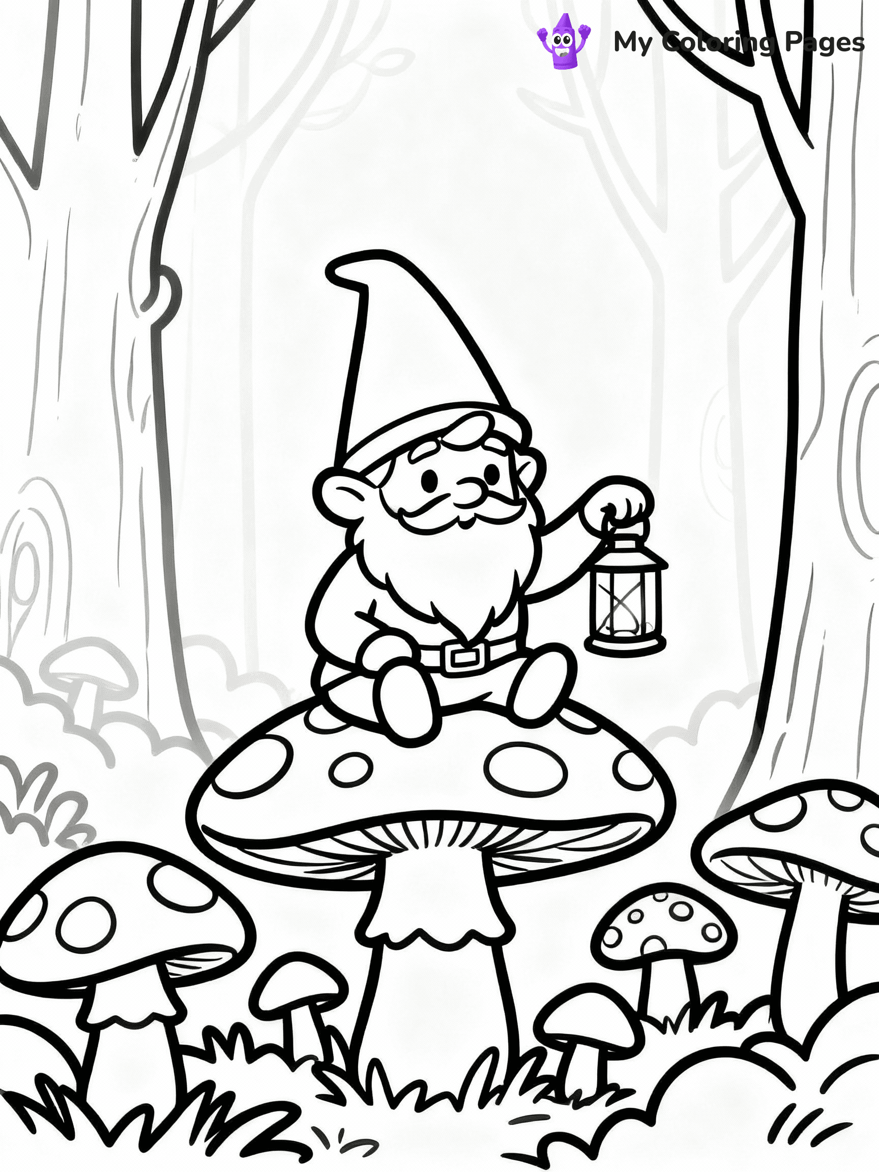 ⚠️ CRITICAL REQUIREMENT - ABSOLUTE BLACK AND WHITE ONLY ⚠️
This MUST be a BLACK AND WHITE line drawing ONLY. NO COLORS whatsoever.
- ONLY pure black lines (#000000) on pure white background (#FFFFFF)
- ABSOLUTELY NO colors, NO shading, NO gradients, NO grayscale
- If there are ANY colors in the output, the image is REJECTED
- This is a COLORING PAGE - meant to be COLORED IN by children
- The output must be UNCOLORED line art ready for coloring
⚠️ SUBJECT TO DRAW: A curious gnome sitting on a mushroom, holding a lantern, surrounded by toadstools, mystical forest background, outline only
(REMEMBER: Output must be BLACK AND WHITE line art only, NOT colored!)
# COLORING PAGE: BLACK OUTLINES ONLY - WHITE BACKGROUND MANDATORY
Create a **coloring book page** using EXACTLY two values: black lines, white space.
## NON-NEGOTIABLE BINARY RULES
- **ONLY #000000 (black) and #FFFFFF (white)** - NO other values exist
- **EVERY PIXEL = BLACK OR WHITE** - no gray/shading/antialiasing
- **WHITE BACKGROUND MANDATORY** - entire canvas stays white
- **ALL SHAPES HOLLOW** - everything is empty outlines waiting to be colored
- **FORBIDDEN:** fills, shading, gradients, patterns, textures, colors
- **NO SOLID REGIONS** - if it's not a thin line, it's wrong
## Universal Line Standards
- Black outlines ONLY - thin, uniform weight
- Every shape completely empty inside
- Closed contours suitable for coloring
- Simple flat illustration - zero depth/3D/realism
- **Style:** Whimsical Doodle Art Alley - rounded, friendly outlines (unless specified)
## Everything = Outline Only
- Characters/animals: hollow shapes
- Objects/clothing: empty contours
- Backgrounds/scenery: line work only
- Natural elements: outlined forms
- Dark/night areas: don't exist (use outlined symbols)
- Textures/patterns: convert to simple lines
## The Test
Can a child color EVERY white space with crayons? If any area is pre-filled/shaded/gray or colored in, it FAILS. Every shape must be waiting to receive color.
**FINAL OUTPUT**: Binary coloring page. Black lines define shapes. White spaces ready for coloring. Nothing else exists. No exceptions. Print-ready.
⚠️ FINAL REMINDER: Draw the subject "A curious gnome sitting on a mushroom, holding a lantern, surrounded by toadstools, mystical forest background, outline only" as BLACK AND WHITE line art. Zero colors in output.