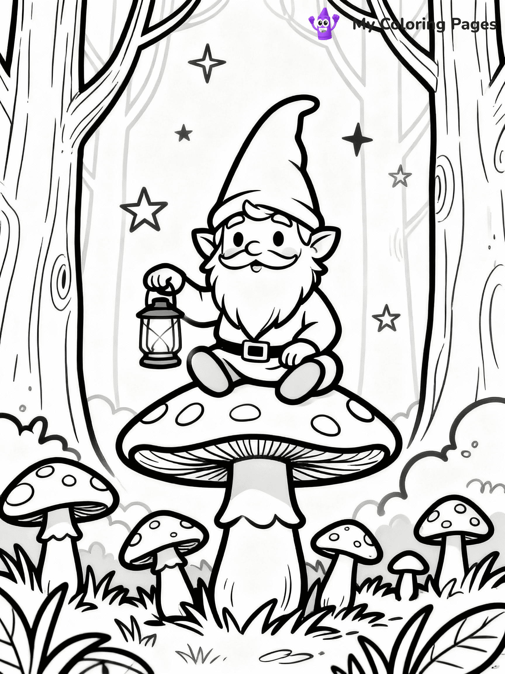 ⚠️ CRITICAL REQUIREMENT - ABSOLUTE BLACK AND WHITE ONLY ⚠️
This MUST be a BLACK AND WHITE line drawing ONLY. NO COLORS whatsoever.
- ONLY pure black lines (#000000) on pure white background (#FFFFFF)
- ABSOLUTELY NO colors, NO shading, NO gradients, NO grayscale
- If there are ANY colors in the output, the image is REJECTED
- This is a COLORING PAGE - meant to be COLORED IN by children
- The output must be UNCOLORED line art ready for coloring
⚠️ SUBJECT TO DRAW: A curious gnome sitting on a mushroom, holding a lantern, surrounded by toadstools, mystical forest background, outline only
(REMEMBER: Output must be BLACK AND WHITE line art only, NOT colored!)
# COLORING PAGE: BLACK OUTLINES ONLY - WHITE BACKGROUND MANDATORY
Create a **coloring book page** using EXACTLY two values: black lines, white space.
## NON-NEGOTIABLE BINARY RULES
- **ONLY #000000 (black) and #FFFFFF (white)** - NO other values exist
- **EVERY PIXEL = BLACK OR WHITE** - no gray/shading/antialiasing
- **WHITE BACKGROUND MANDATORY** - entire canvas stays white
- **ALL SHAPES HOLLOW** - everything is empty outlines waiting to be colored
- **FORBIDDEN:** fills, shading, gradients, patterns, textures, colors
- **NO SOLID REGIONS** - if it's not a thin line, it's wrong
## Universal Line Standards
- Black outlines ONLY - thin, uniform weight
- Every shape completely empty inside
- Closed contours suitable for coloring
- Simple flat illustration - zero depth/3D/realism
- **Style:** Whimsical Doodle Art Alley - rounded, friendly outlines (unless specified)
## Everything = Outline Only
- Characters/animals: hollow shapes
- Objects/clothing: empty contours
- Backgrounds/scenery: line work only
- Natural elements: outlined forms
- Dark/night areas: don't exist (use outlined symbols)
- Textures/patterns: convert to simple lines
## The Test
Can a child color EVERY white space with crayons? If any area is pre-filled/shaded/gray or colored in, it FAILS. Every shape must be waiting to receive color.
**FINAL OUTPUT**: Binary coloring page. Black lines define shapes. White spaces ready for coloring. Nothing else exists. No exceptions. Print-ready.
⚠️ FINAL REMINDER: Draw the subject "A curious gnome sitting on a mushroom, holding a lantern, surrounded by toadstools, mystical forest background, outline only" as BLACK AND WHITE line art. Zero colors in output.