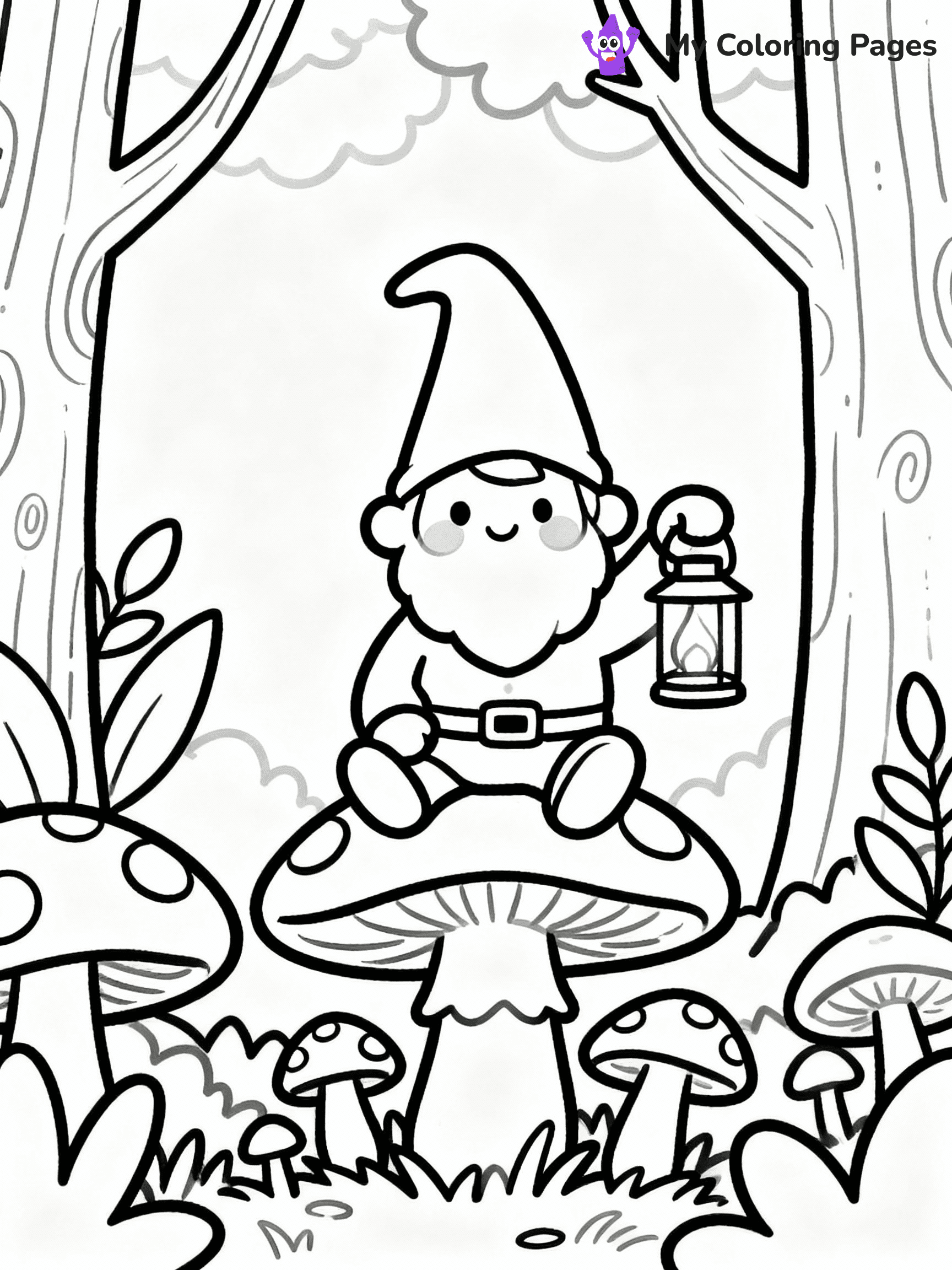 ⚠️ CRITICAL REQUIREMENT - ABSOLUTE BLACK AND WHITE ONLY ⚠️
This MUST be a BLACK AND WHITE line drawing ONLY. NO COLORS whatsoever.
- ONLY pure black lines (#000000) on pure white background (#FFFFFF)
- ABSOLUTELY NO colors, NO shading, NO gradients, NO grayscale
- If there are ANY colors in the output, the image is REJECTED
- This is a COLORING PAGE - meant to be COLORED IN by children
- The output must be UNCOLORED line art ready for coloring
⚠️ SUBJECT TO DRAW: A curious gnome sitting on a mushroom, holding a lantern, surrounded by toadstools, mystical forest background, outline only
(REMEMBER: Output must be BLACK AND WHITE line art only, NOT colored!)
# COLORING PAGE: BLACK OUTLINES ONLY - WHITE BACKGROUND MANDATORY
Create a **coloring book page** using EXACTLY two values: black lines, white space.
## NON-NEGOTIABLE BINARY RULES
- **ONLY #000000 (black) and #FFFFFF (white)** - NO other values exist
- **EVERY PIXEL = BLACK OR WHITE** - no gray/shading/antialiasing
- **WHITE BACKGROUND MANDATORY** - entire canvas stays white
- **ALL SHAPES HOLLOW** - everything is empty outlines waiting to be colored
- **FORBIDDEN:** fills, shading, gradients, patterns, textures, colors
- **NO SOLID REGIONS** - if it's not a thin line, it's wrong
## Universal Line Standards
- Black outlines ONLY - thin, uniform weight
- Every shape completely empty inside
- Closed contours suitable for coloring
- Simple flat illustration - zero depth/3D/realism
- **Style:** Whimsical Doodle Art Alley - rounded, friendly outlines (unless specified)
## Everything = Outline Only
- Characters/animals: hollow shapes
- Objects/clothing: empty contours
- Backgrounds/scenery: line work only
- Natural elements: outlined forms
- Dark/night areas: don't exist (use outlined symbols)
- Textures/patterns: convert to simple lines
## The Test
Can a child color EVERY white space with crayons? If any area is pre-filled/shaded/gray or colored in, it FAILS. Every shape must be waiting to receive color.
**FINAL OUTPUT**: Binary coloring page. Black lines define shapes. White spaces ready for coloring. Nothing else exists. No exceptions. Print-ready.
⚠️ FINAL REMINDER: Draw the subject "A curious gnome sitting on a mushroom, holding a lantern, surrounded by toadstools, mystical forest background, outline only" as BLACK AND WHITE line art. Zero colors in output.