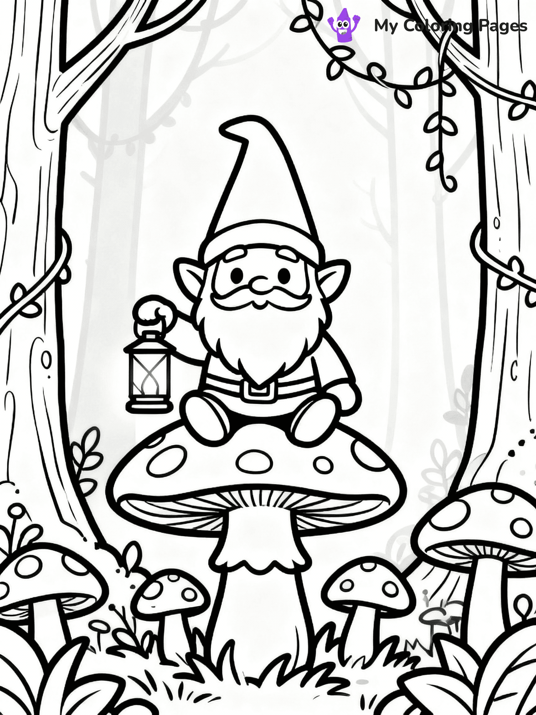 ⚠️ CRITICAL REQUIREMENT - ABSOLUTE BLACK AND WHITE ONLY ⚠️
This MUST be a BLACK AND WHITE line drawing ONLY. NO COLORS whatsoever.
- ONLY pure black lines (#000000) on pure white background (#FFFFFF)
- ABSOLUTELY NO colors, NO shading, NO gradients, NO grayscale
- If there are ANY colors in the output, the image is REJECTED
- This is a COLORING PAGE - meant to be COLORED IN by children
- The output must be UNCOLORED line art ready for coloring
⚠️ SUBJECT TO DRAW: A curious gnome sitting on a mushroom, holding a lantern, surrounded by toadstools, mystical forest background, outline only
(REMEMBER: Output must be BLACK AND WHITE line art only, NOT colored!)
# COLORING PAGE: BLACK OUTLINES ONLY - WHITE BACKGROUND MANDATORY
Create a **coloring book page** using EXACTLY two values: black lines, white space.
## NON-NEGOTIABLE BINARY RULES
- **ONLY #000000 (black) and #FFFFFF (white)** - NO other values exist
- **EVERY PIXEL = BLACK OR WHITE** - no gray/shading/antialiasing
- **WHITE BACKGROUND MANDATORY** - entire canvas stays white
- **ALL SHAPES HOLLOW** - everything is empty outlines waiting to be colored
- **FORBIDDEN:** fills, shading, gradients, patterns, textures, colors
- **NO SOLID REGIONS** - if it's not a thin line, it's wrong
## Universal Line Standards
- Black outlines ONLY - thin, uniform weight
- Every shape completely empty inside
- Closed contours suitable for coloring
- Simple flat illustration - zero depth/3D/realism
- **Style:** Whimsical Doodle Art Alley - rounded, friendly outlines (unless specified)
## Everything = Outline Only
- Characters/animals: hollow shapes
- Objects/clothing: empty contours
- Backgrounds/scenery: line work only
- Natural elements: outlined forms
- Dark/night areas: don't exist (use outlined symbols)
- Textures/patterns: convert to simple lines
## The Test
Can a child color EVERY white space with crayons? If any area is pre-filled/shaded/gray or colored in, it FAILS. Every shape must be waiting to receive color.
**FINAL OUTPUT**: Binary coloring page. Black lines define shapes. White spaces ready for coloring. Nothing else exists. No exceptions. Print-ready.
⚠️ FINAL REMINDER: Draw the subject "A curious gnome sitting on a mushroom, holding a lantern, surrounded by toadstools, mystical forest background, outline only" as BLACK AND WHITE line art. Zero colors in output.