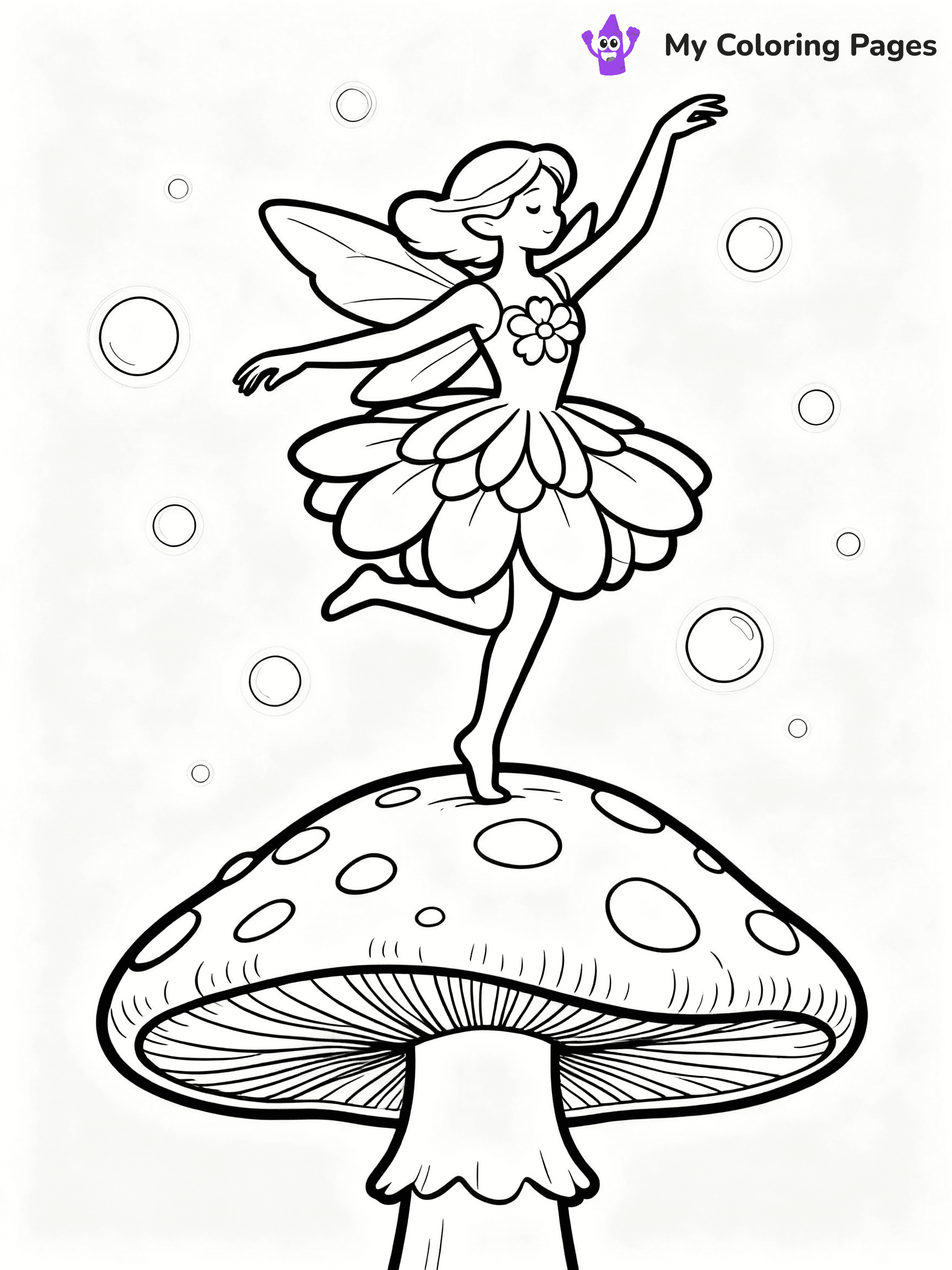 ⚠️ CRITICAL REQUIREMENT - ABSOLUTE BLACK AND WHITE ONLY ⚠️
This MUST be a BLACK AND WHITE line drawing ONLY. NO COLORS whatsoever.
- ONLY pure black lines (#000000) on pure white background (#FFFFFF)
- ABSOLUTELY NO colors, NO shading, NO gradients, NO grayscale
- If there are ANY colors in the output, the image is REJECTED
- This is a COLORING PAGE - meant to be COLORED IN by children
- The output must be UNCOLORED line art ready for coloring
⚠️ SUBJECT TO DRAW: A whimsical mushroom fairy dancing on a giant mushroom cap, wearing floral dress, surrounded by glowing orbs, outline only
(REMEMBER: Output must be BLACK AND WHITE line art only, NOT colored!)
# COLORING PAGE: BLACK OUTLINES ONLY - WHITE BACKGROUND MANDATORY
Create a **coloring book page** using EXACTLY two values: black lines, white space.
## NON-NEGOTIABLE BINARY RULES
- **ONLY #000000 (black) and #FFFFFF (white)** - NO other values exist
- **EVERY PIXEL = BLACK OR WHITE** - no gray/shading/antialiasing
- **WHITE BACKGROUND MANDATORY** - entire canvas stays white
- **ALL SHAPES HOLLOW** - everything is empty outlines waiting to be colored
- **FORBIDDEN:** fills, shading, gradients, patterns, textures, colors
- **NO SOLID REGIONS** - if it's not a thin line, it's wrong
## Universal Line Standards
- Black outlines ONLY - thin, uniform weight
- Every shape completely empty inside
- Closed contours suitable for coloring
- Simple flat illustration - zero depth/3D/realism
- **Style:** Whimsical Doodle Art Alley - rounded, friendly outlines (unless specified)
## Everything = Outline Only
- Characters/animals: hollow shapes
- Objects/clothing: empty contours
- Backgrounds/scenery: line work only
- Natural elements: outlined forms
- Dark/night areas: don't exist (use outlined symbols)
- Textures/patterns: convert to simple lines
## The Test
Can a child color EVERY white space with crayons? If any area is pre-filled/shaded/gray or colored in, it FAILS. Every shape must be waiting to receive color.
**FINAL OUTPUT**: Binary coloring page. Black lines define shapes. White spaces ready for coloring. Nothing else exists. No exceptions. Print-ready.
⚠️ FINAL REMINDER: Draw the subject "A whimsical mushroom fairy dancing on a giant mushroom cap, wearing floral dress, surrounded by glowing orbs, outline only" as BLACK AND WHITE line art. Zero colors in output.