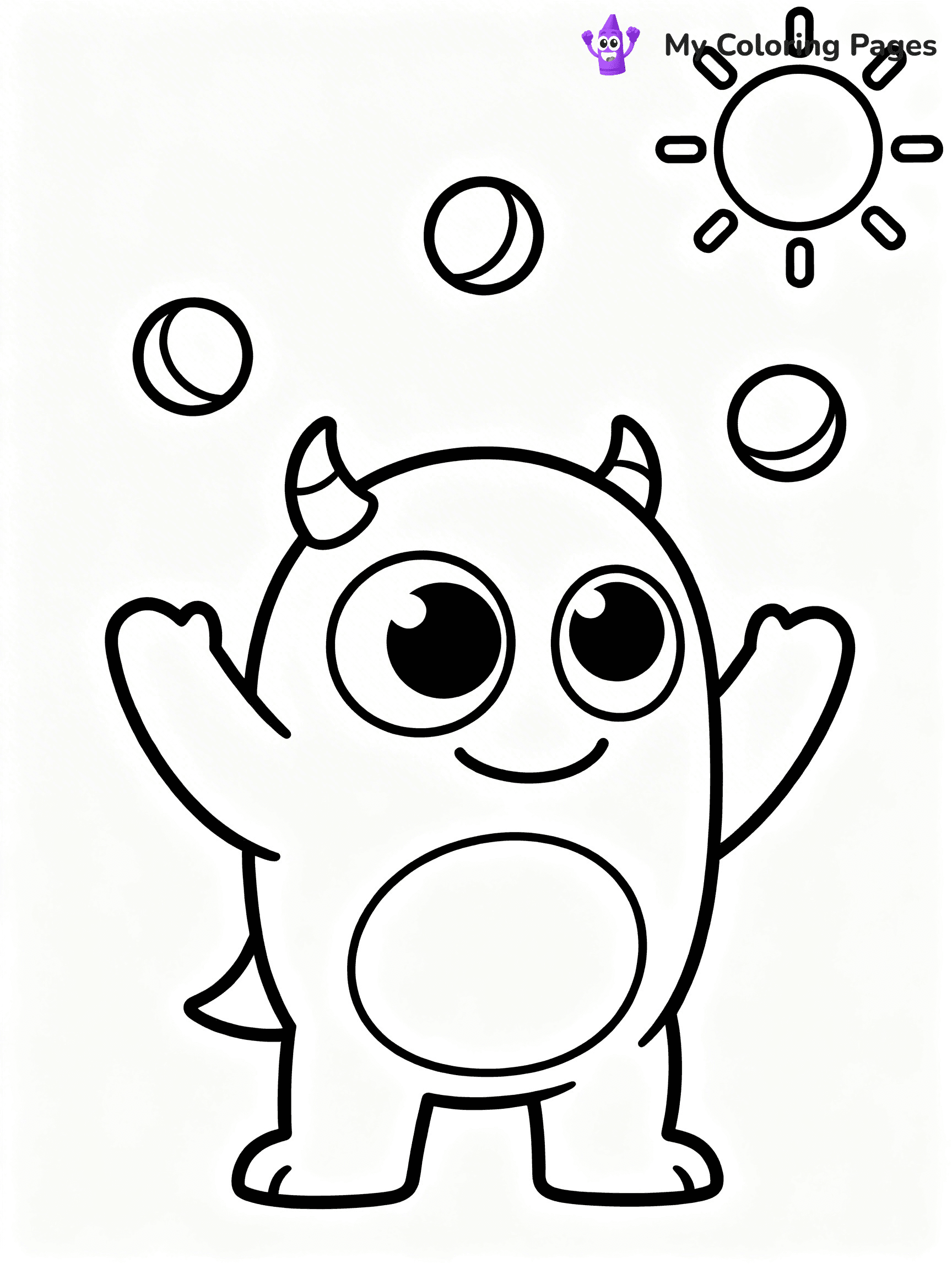 Cute Monster Coloring Pages - 47