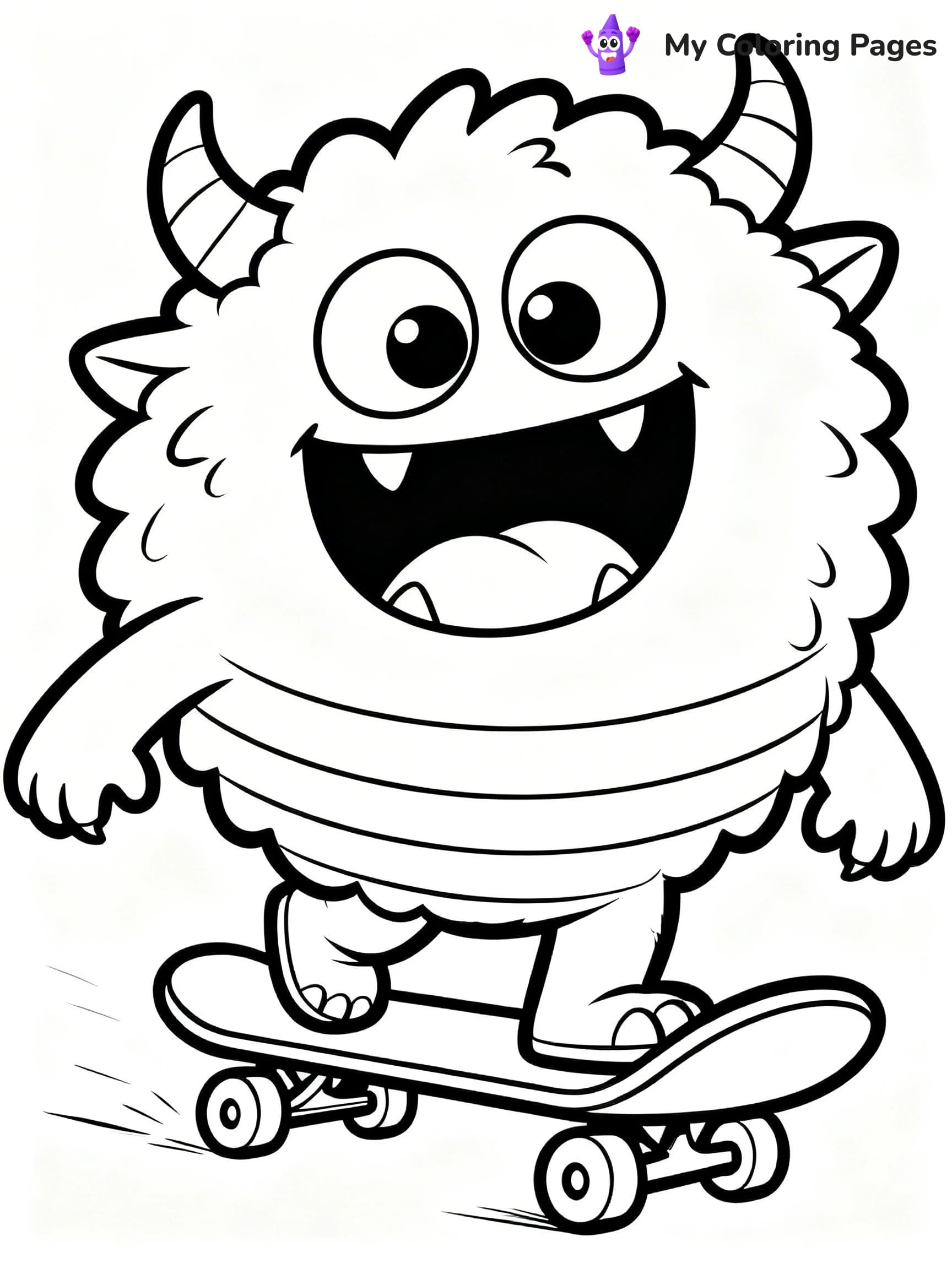 Cute Monster Coloring Pages - 4