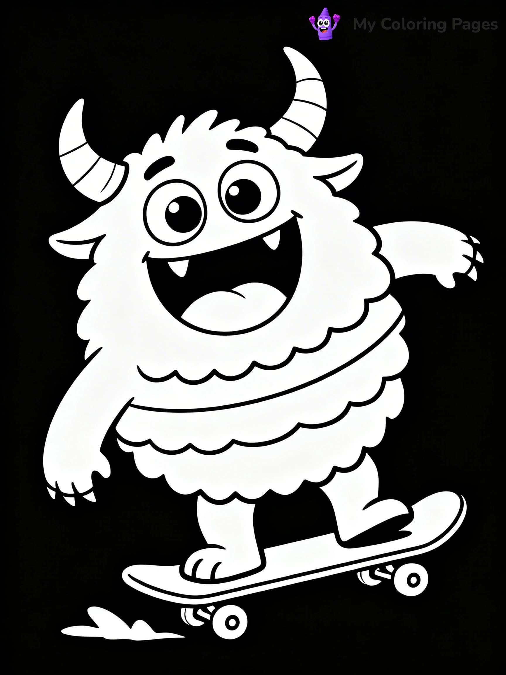 Cute Monster Coloring Pages - 3