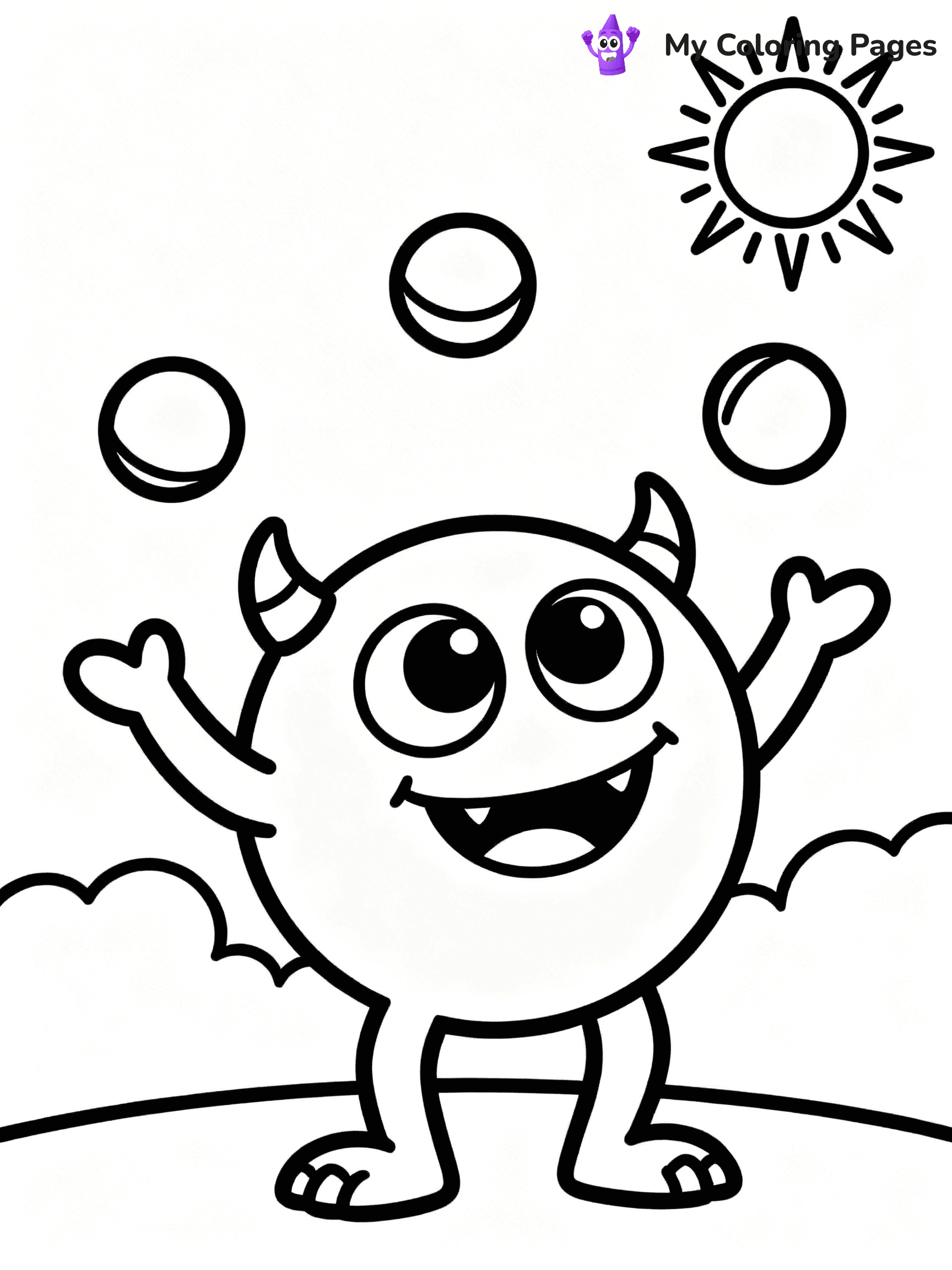 Cute Monster Coloring Pages - 1