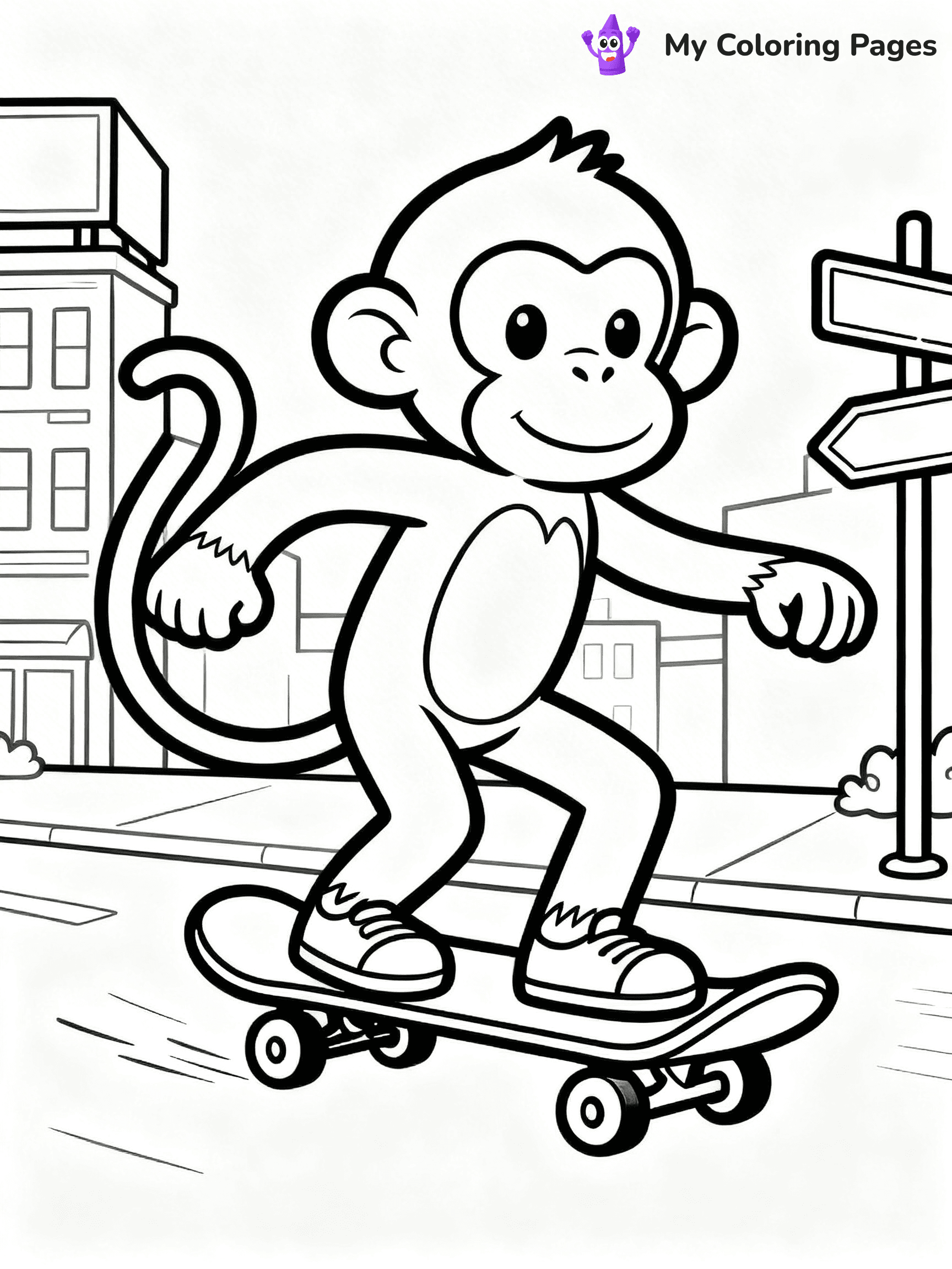 Coloring Pages Monkey - 12