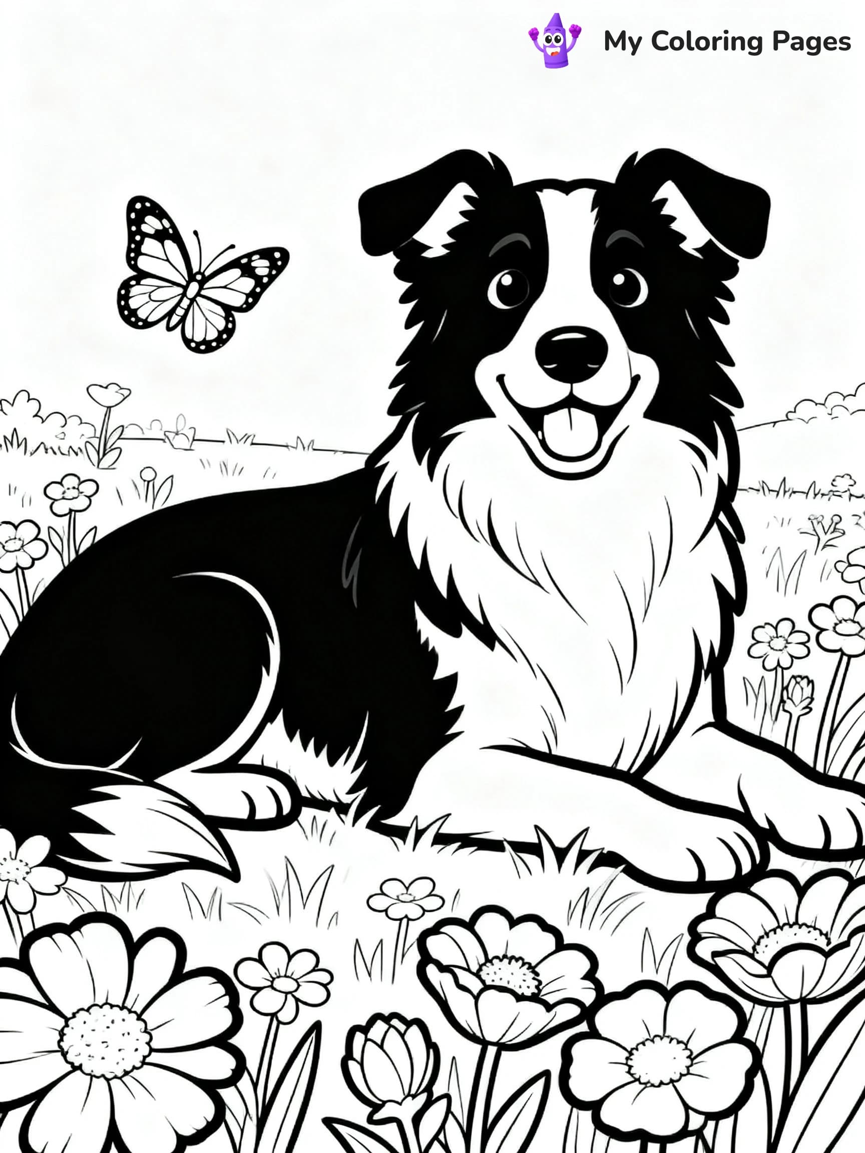 Border Collie Coloring Pages - 24