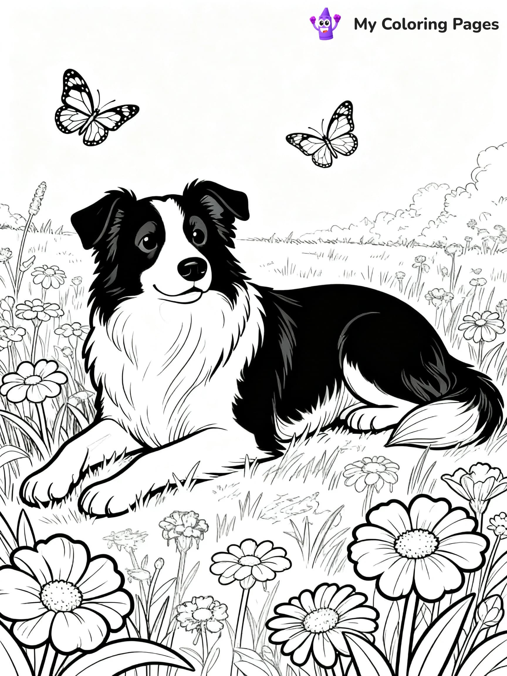 Border Collie Coloring Pages - 21