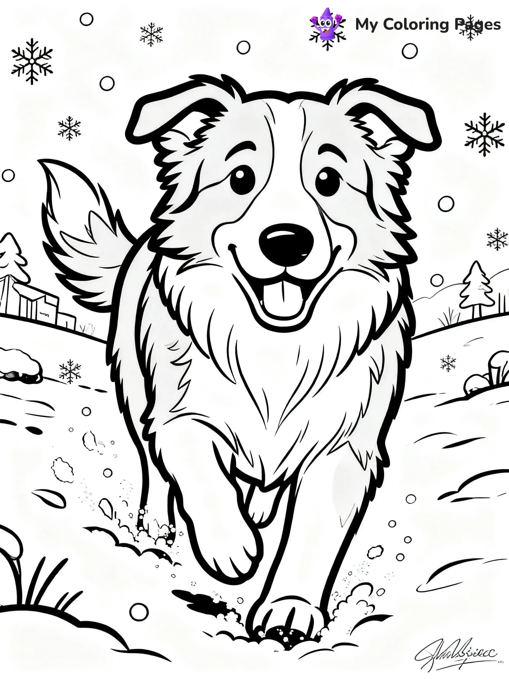 Border Collie Coloring Pages - 11