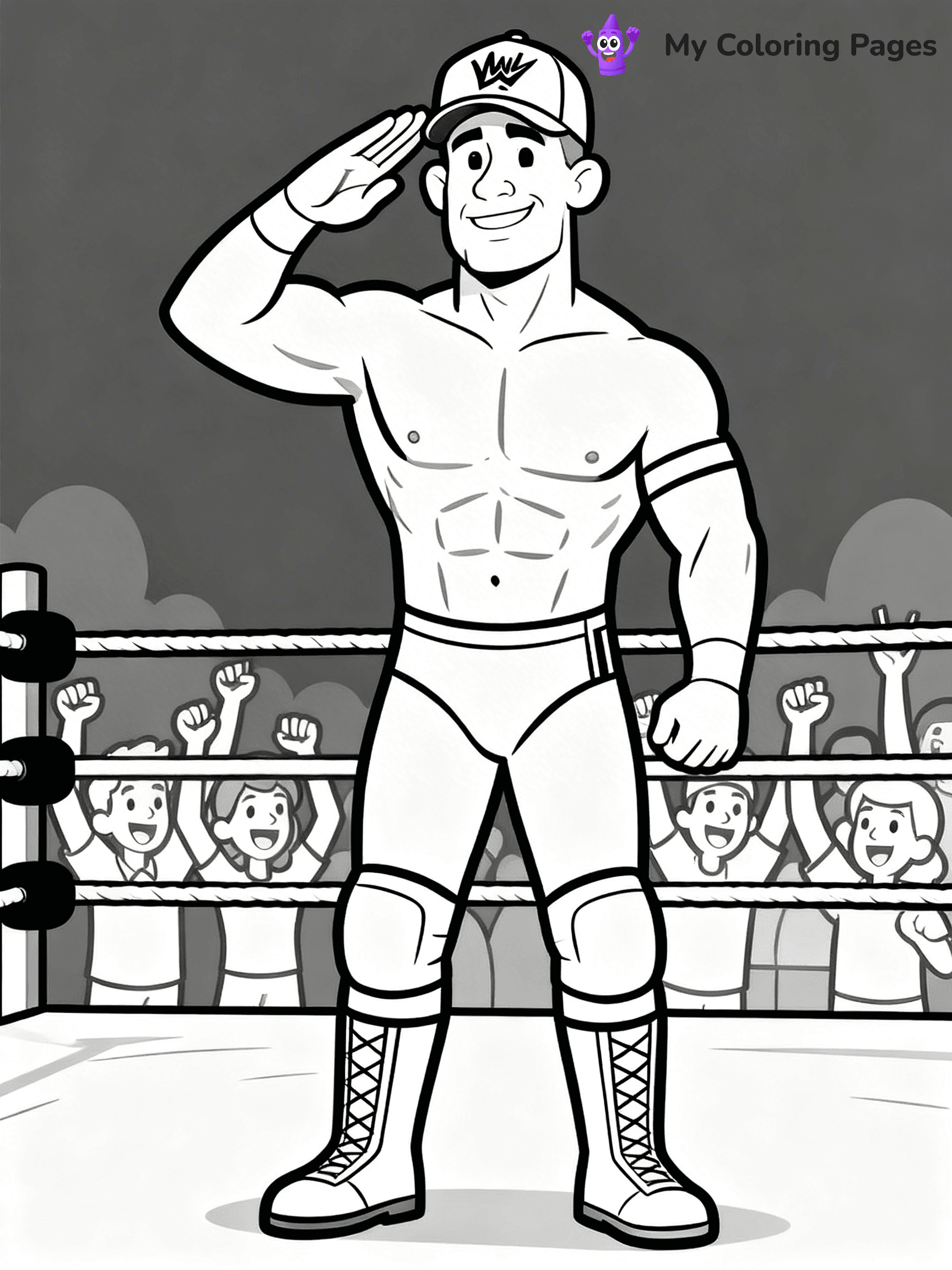 Wrestling Coloring Pages - 9