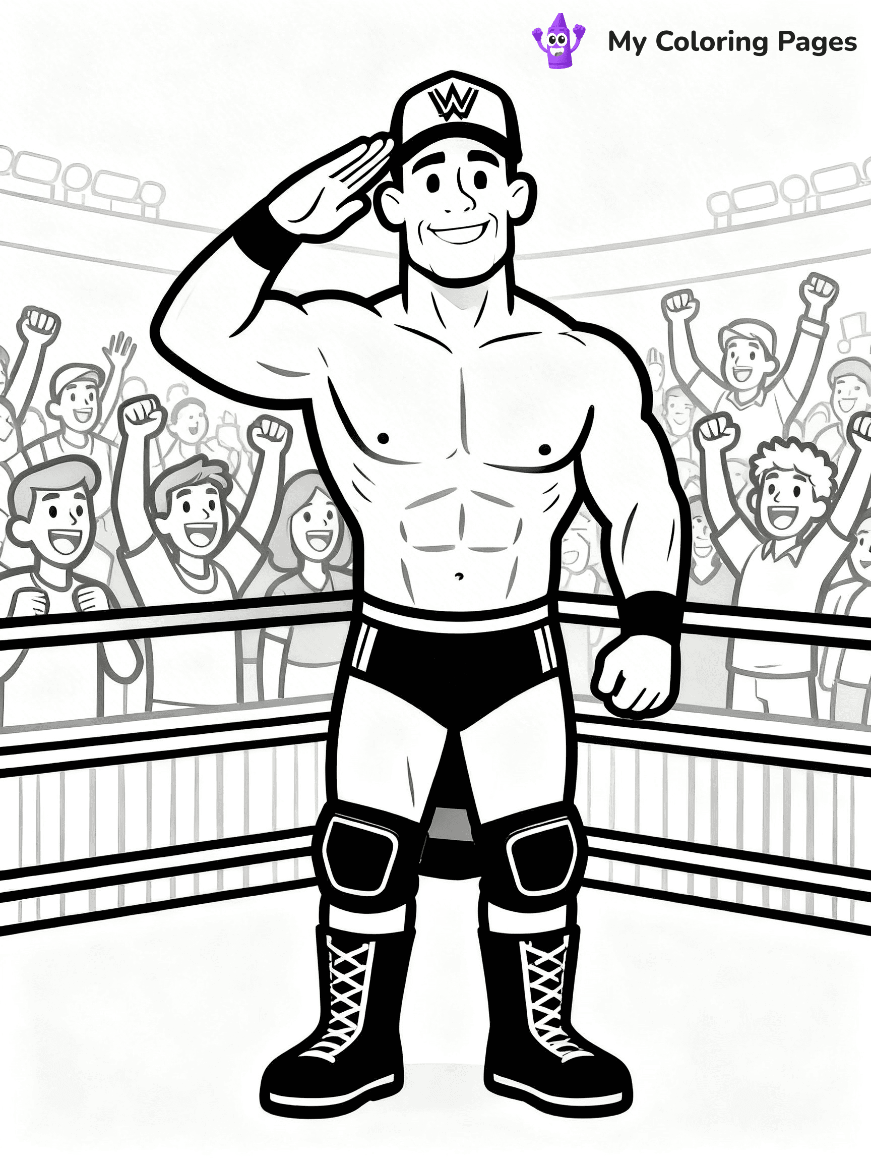 Wrestling Coloring Pages - 8