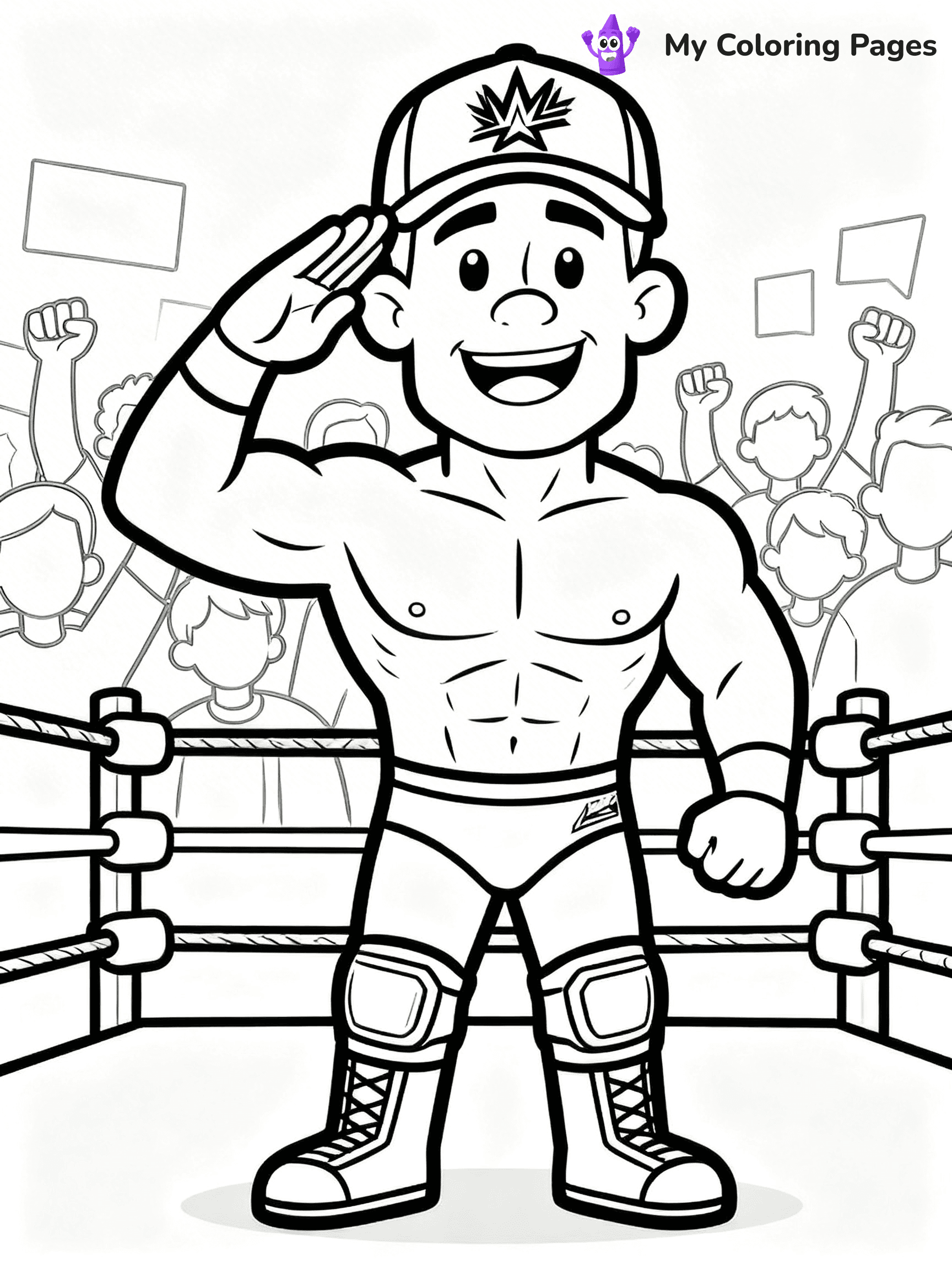 Wrestling Coloring Pages - 7