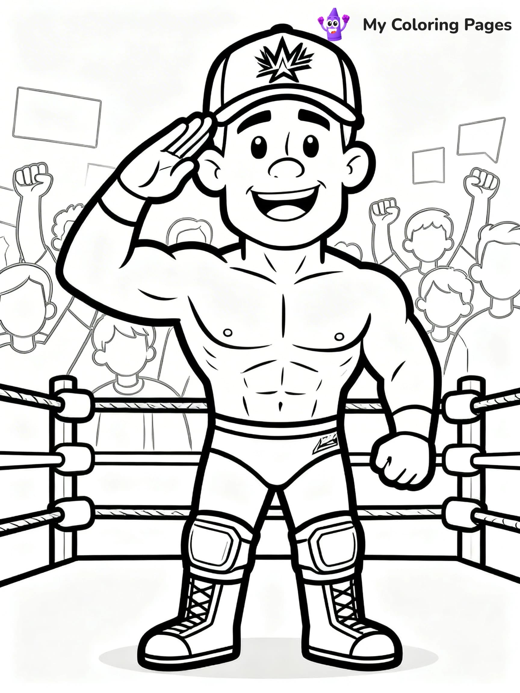 Wrestling Coloring Pages - 7