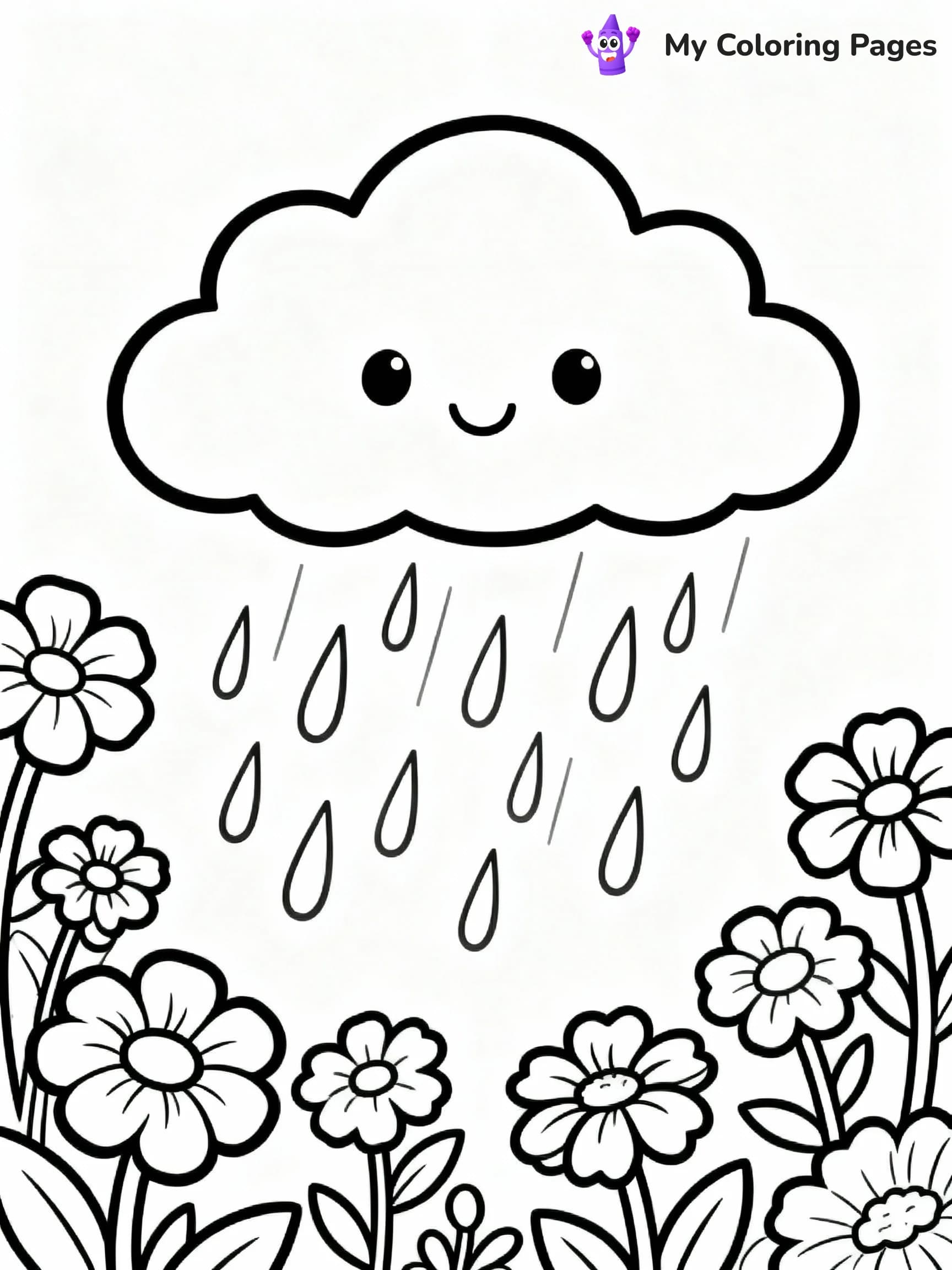 April Showers Coloring Pages - 1