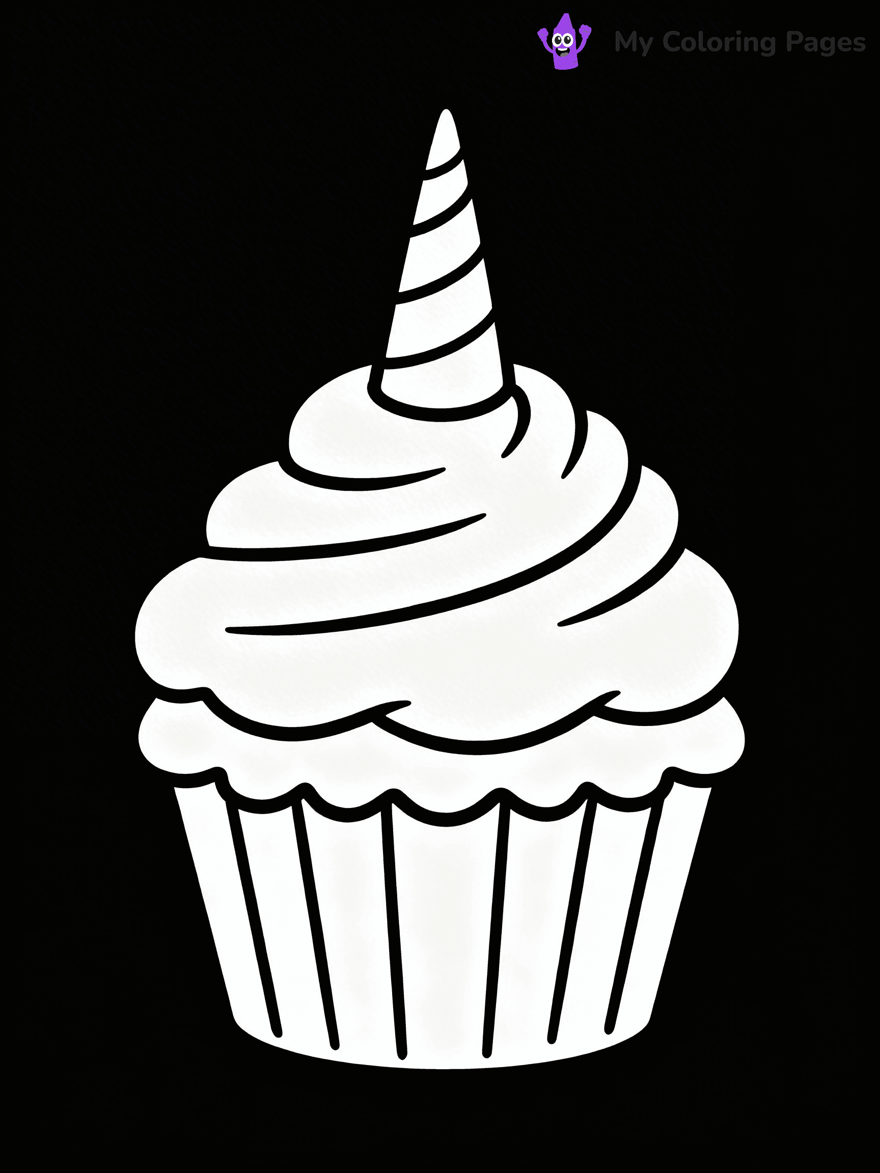 Unicorn Cupcake Coloring Pages - 31