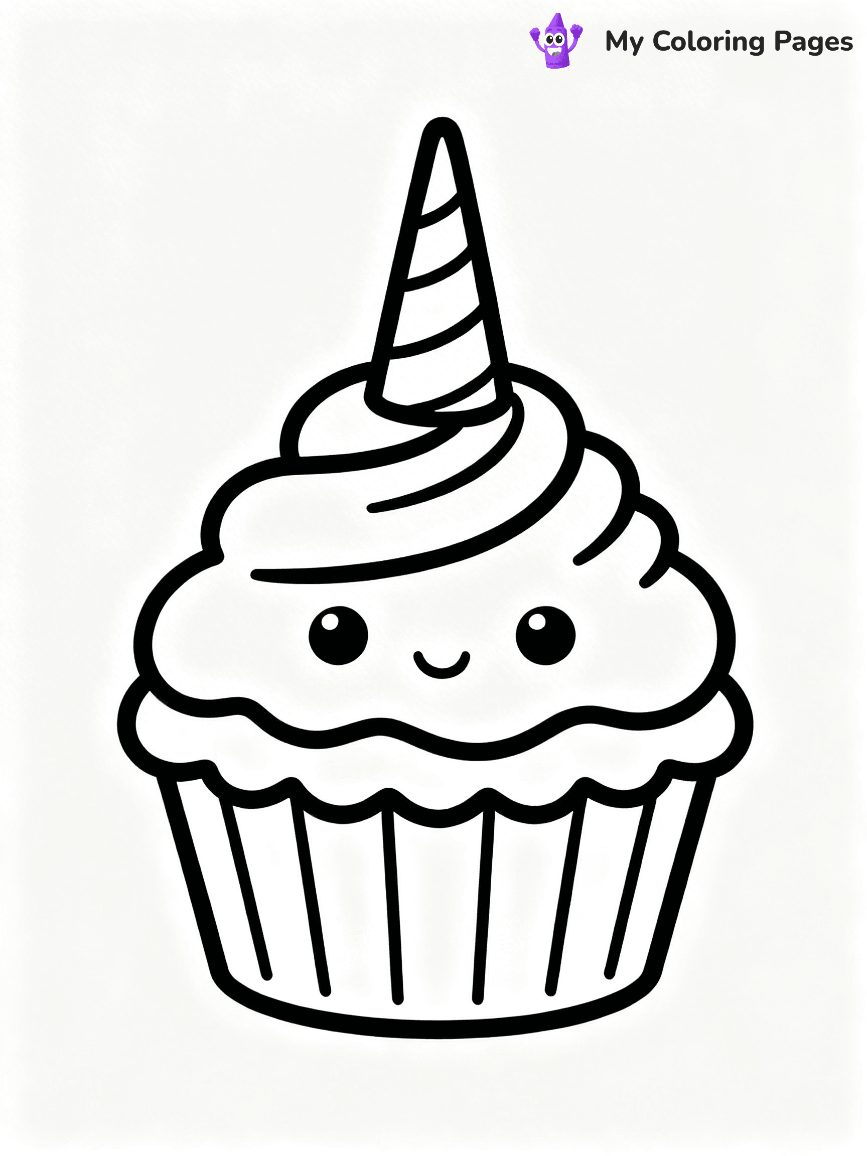 Unicorn Cupcake Coloring Pages - 30